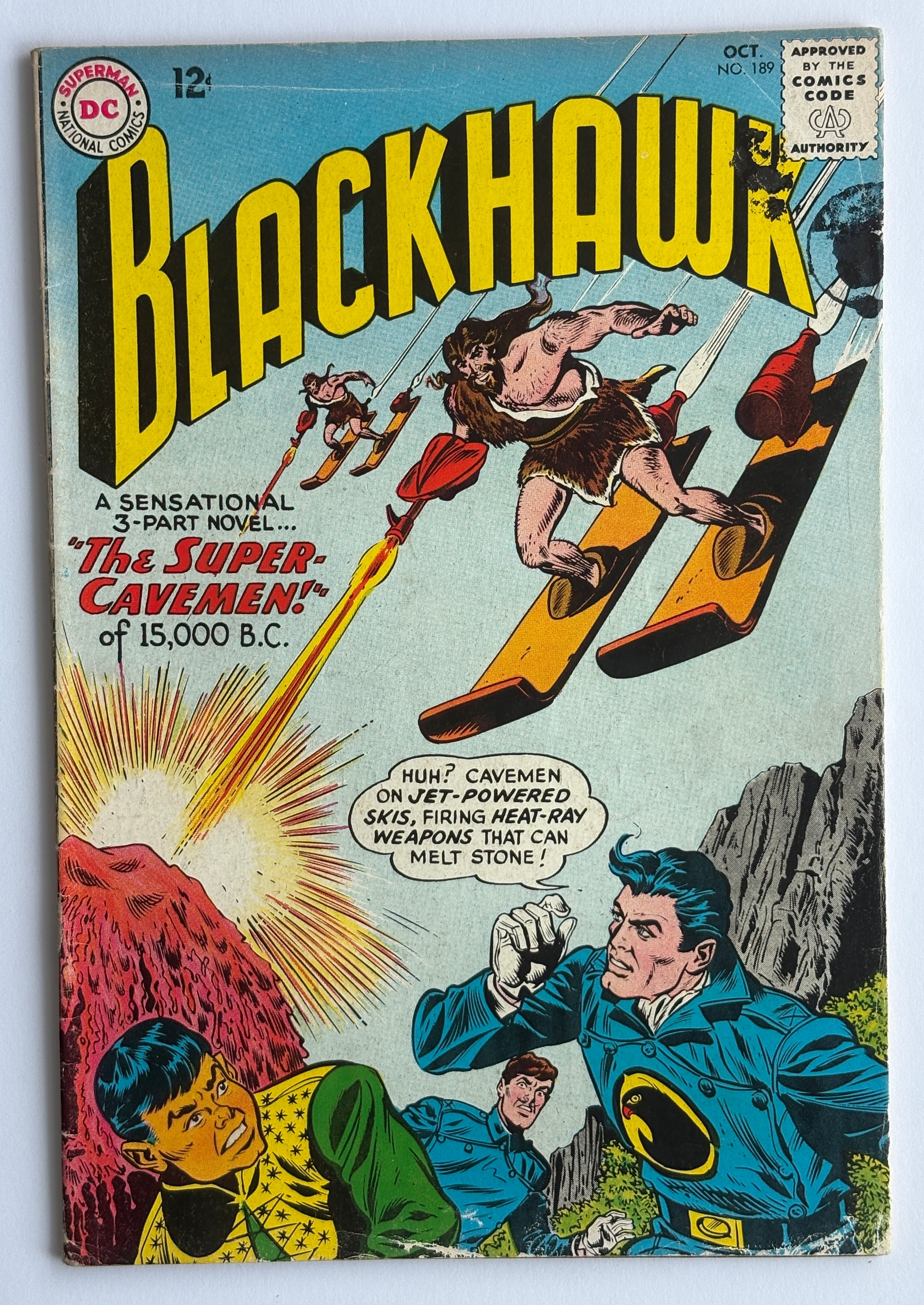 BLACKHAWK #189 - The Super Cavemen of 15000 BC - DC Comics October 1963 FN- 5.5