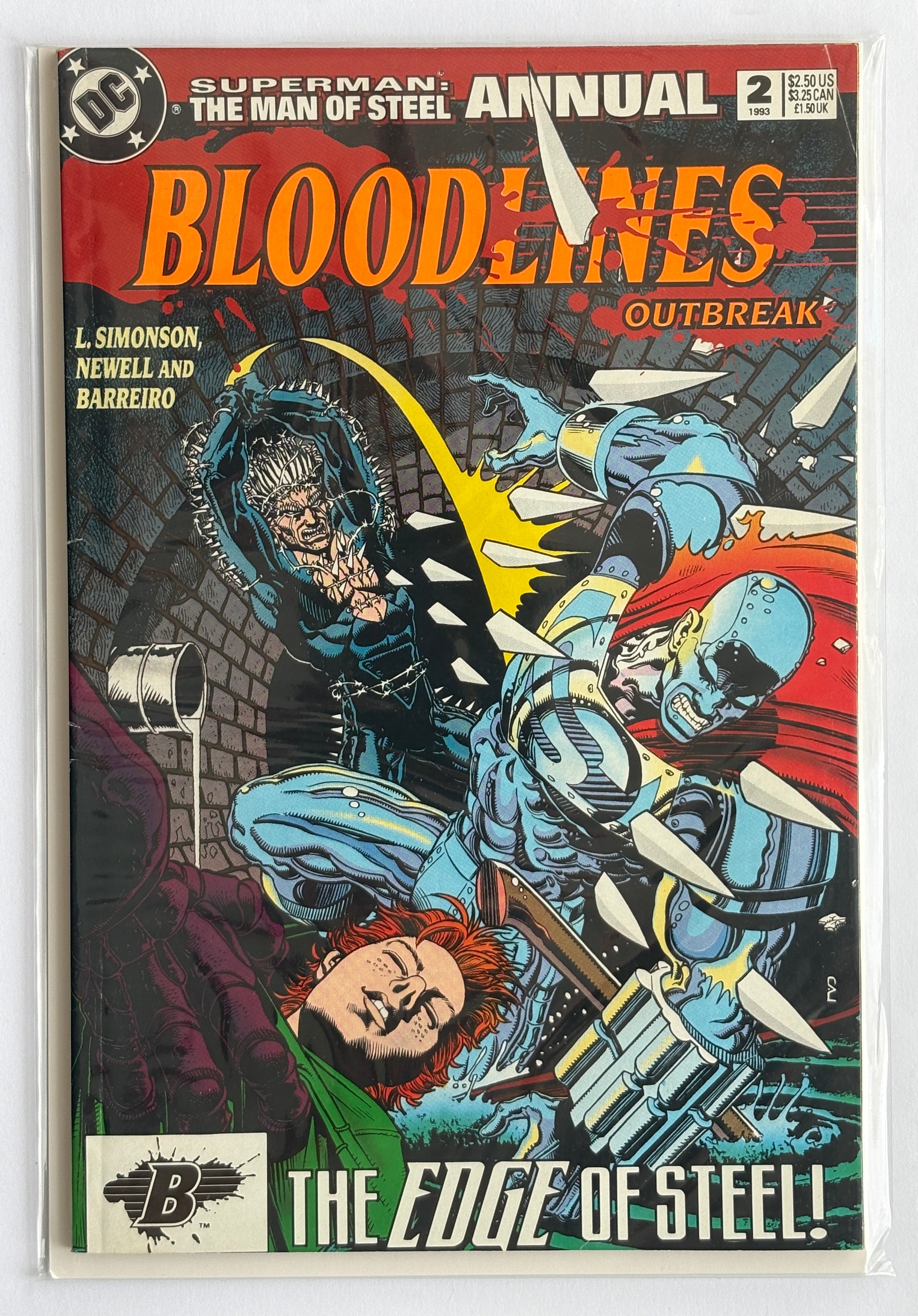 Superman: Man of Steel Annual #2 Bloodlines Outbreak 1993 FN 6.0
