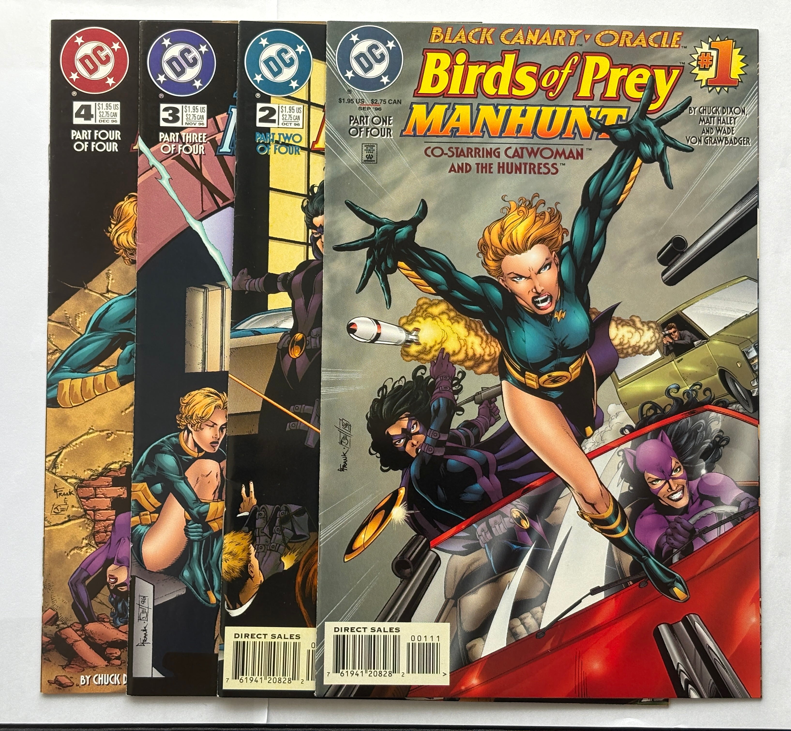 Birds of Prey Manhunt #1 to 4 Complete 4 Part Set 1996 VF- 7.5