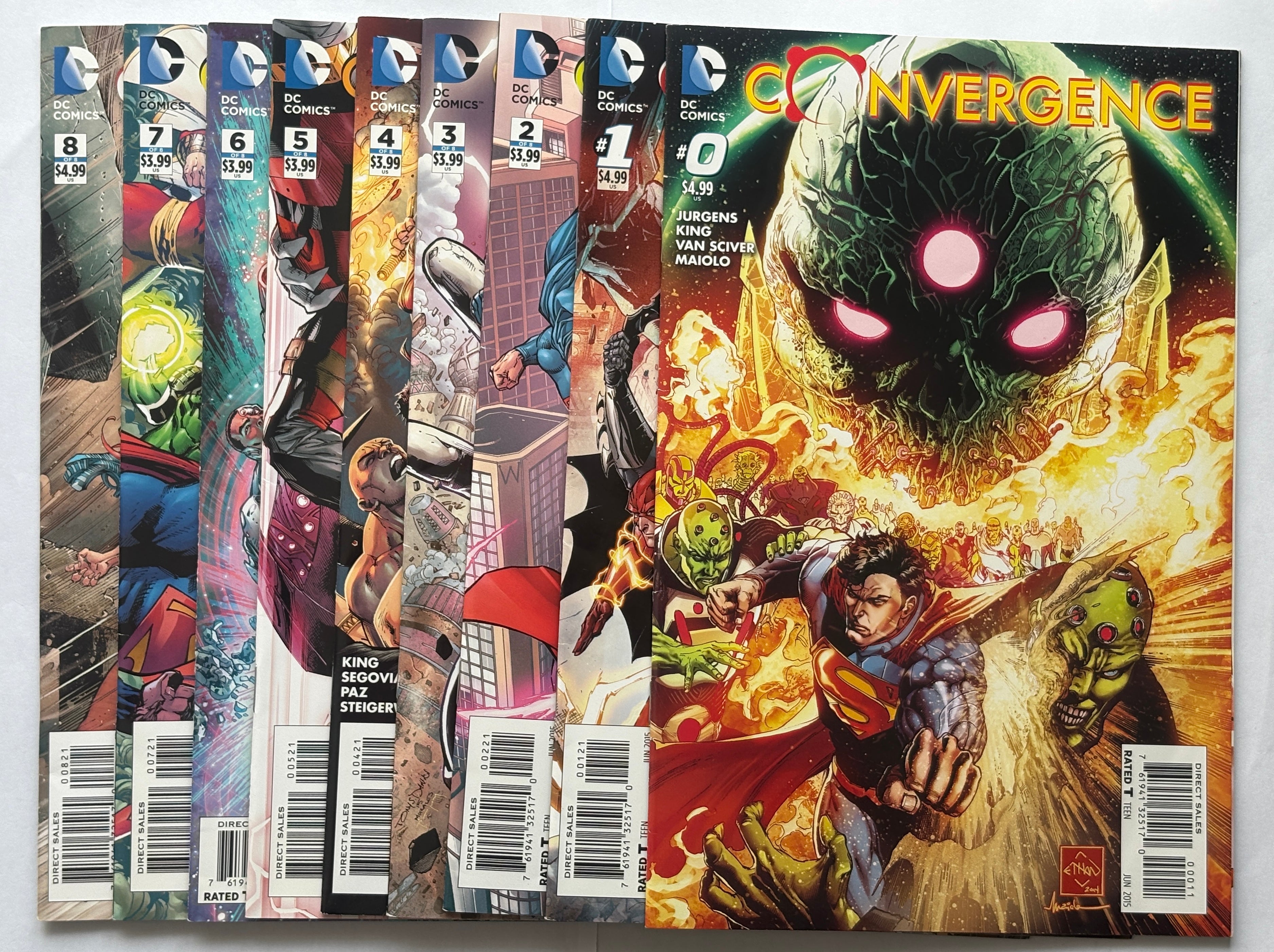 Convergence #0 to 8 Complete Story Set (9 comics) DC Comics 2015 VF- 7.5