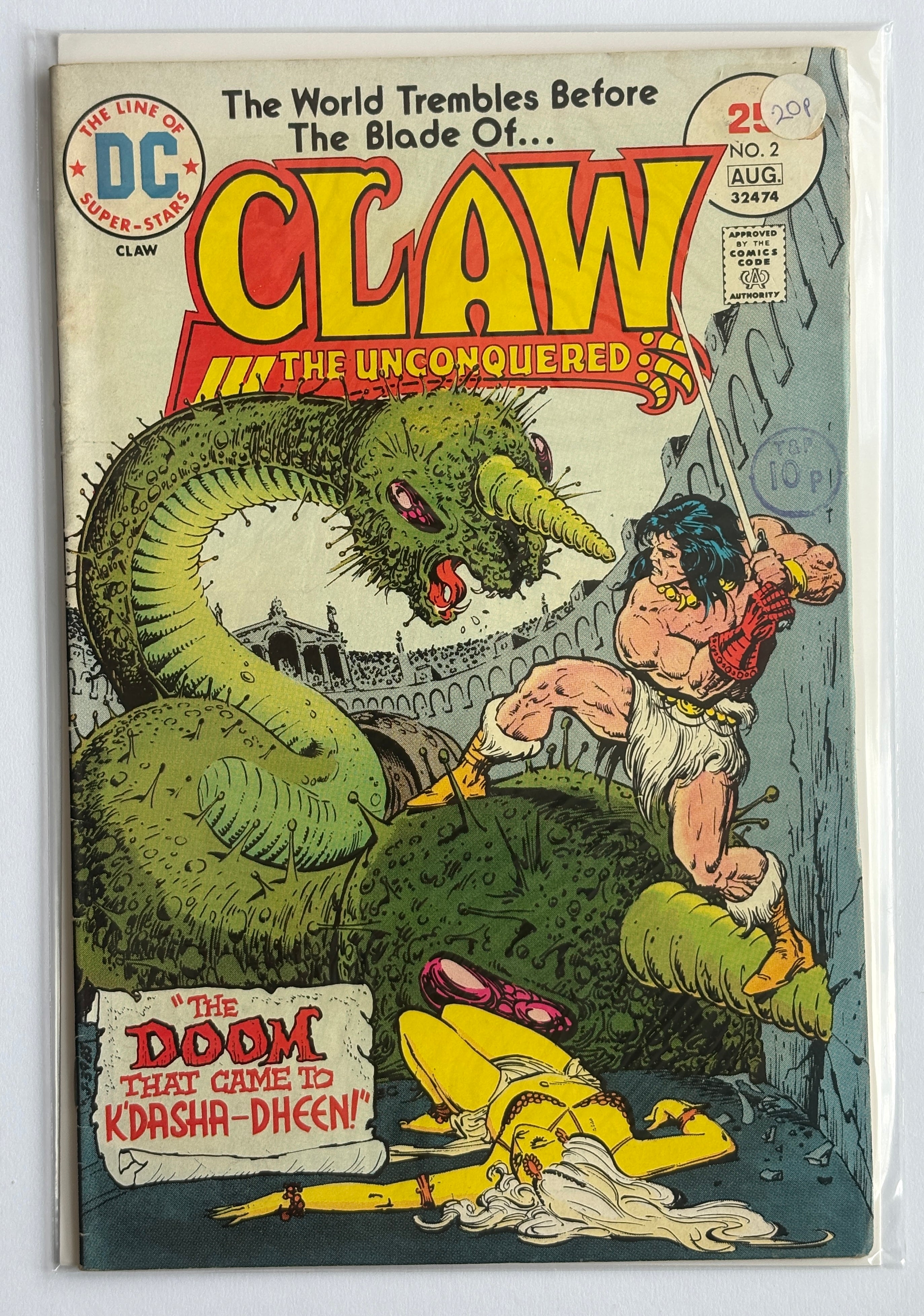 Claw the Unconquered #2 - DC Comics August 1975 VG/FN 5.0