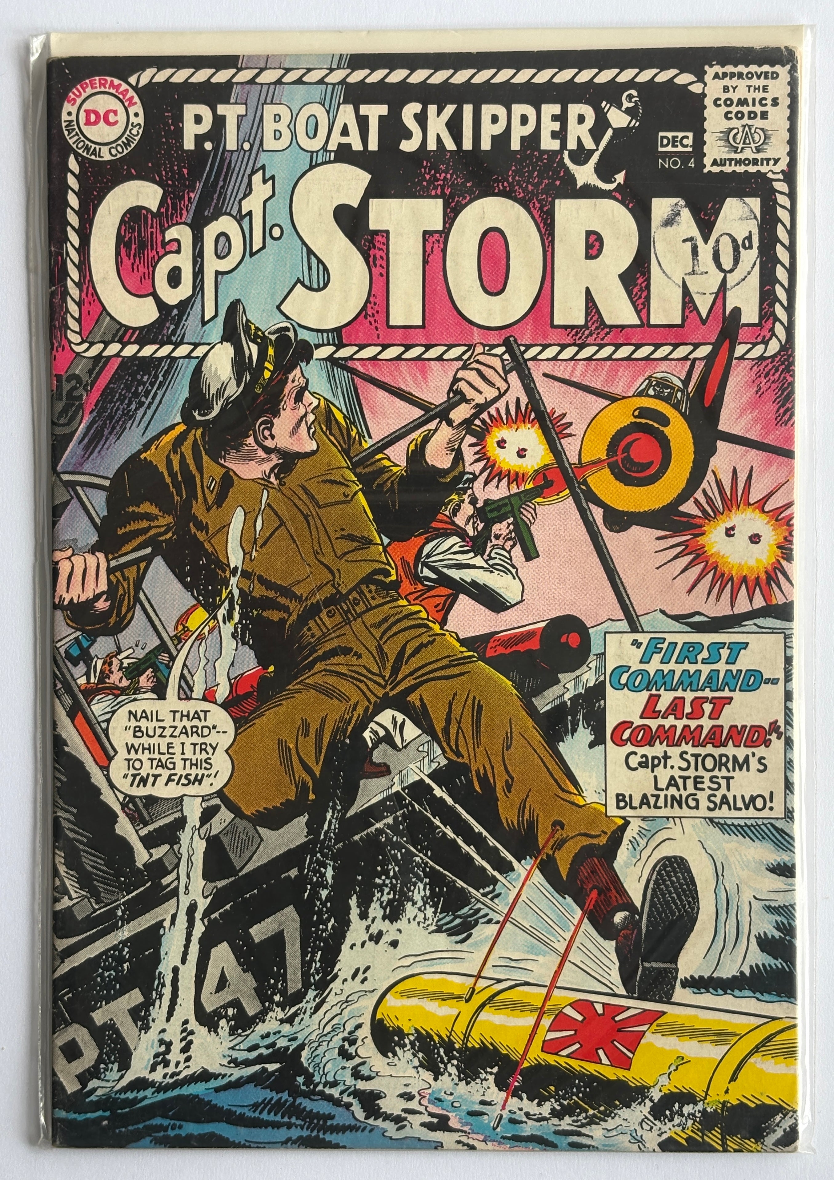 P.T. BOAT SKIPPER CAPT. STORM #4 - Colan app - DC Comics - Dec 1964 - FN 6.0