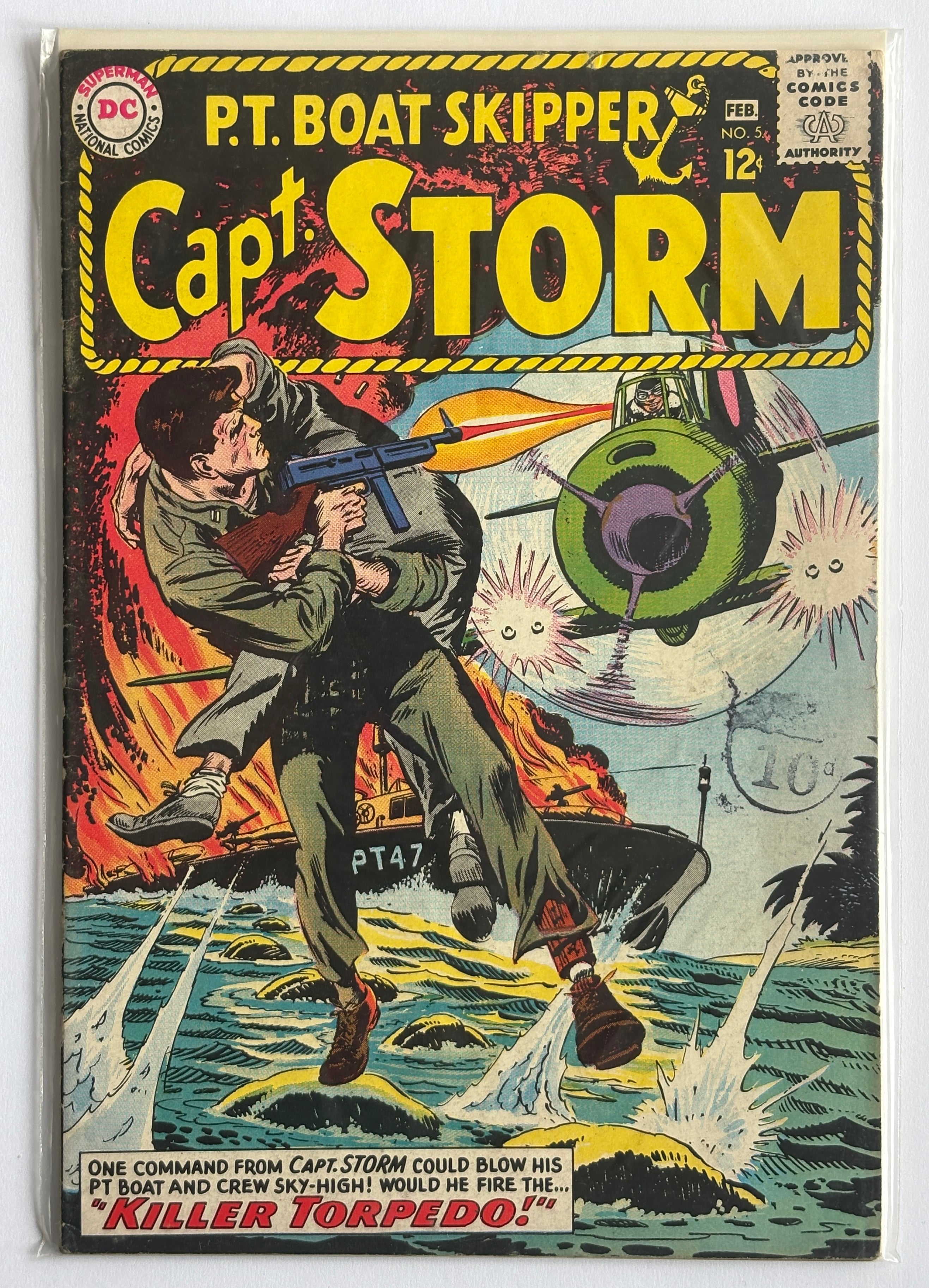 P.T. BOAT SKIPPER CAPT. STORM #5 Killer Torpedo - DC Comics - Feb 1965 - FN 6.0