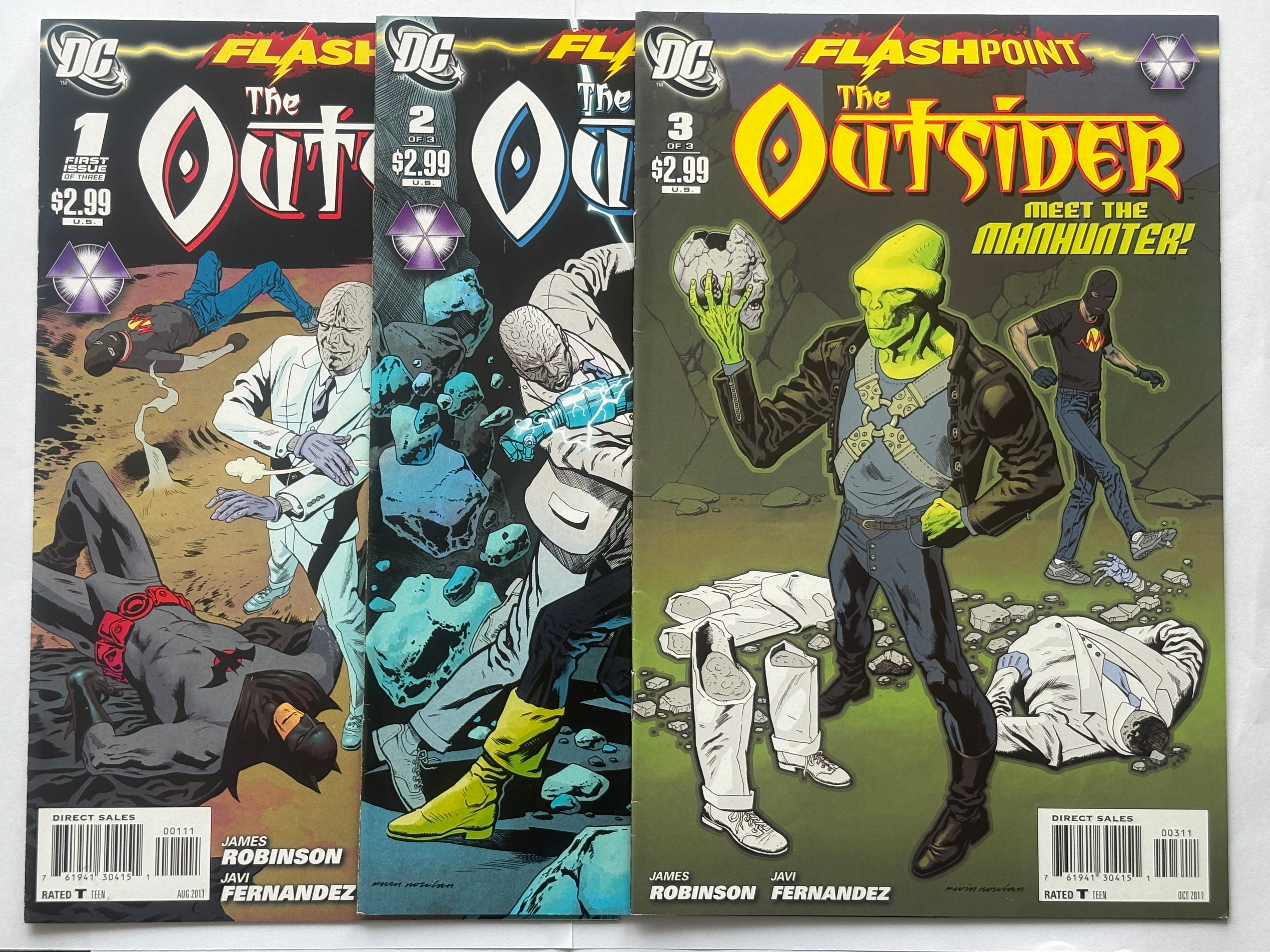 Flashpoint: The Outsider  #1 to 3 Complete Story Run (3 Comics) 2011 VF- 7.5