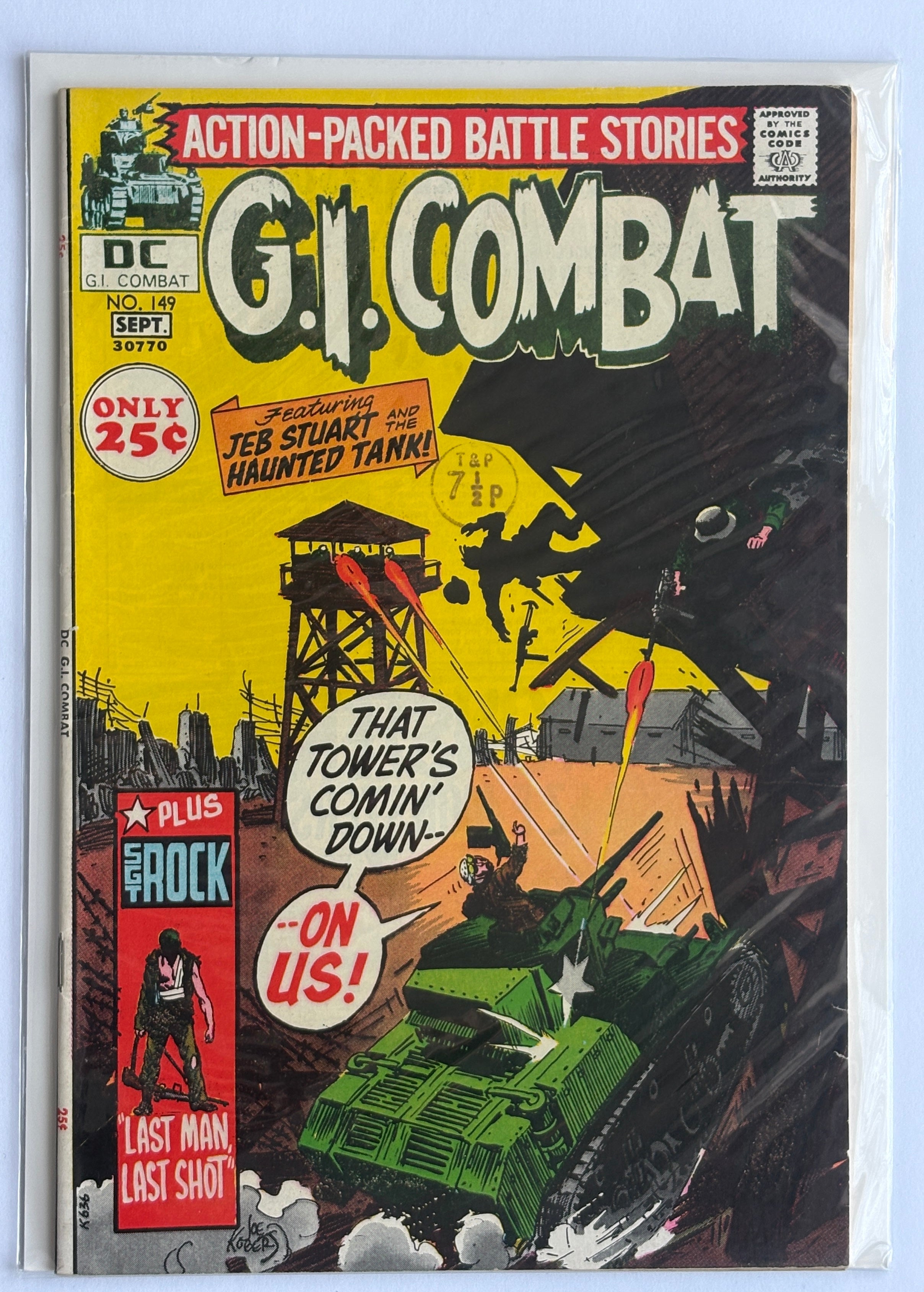 G.I. COMBAT #149 - Jeb Stuart and the Haunted Tank - Sept 1971 VF- 7.5