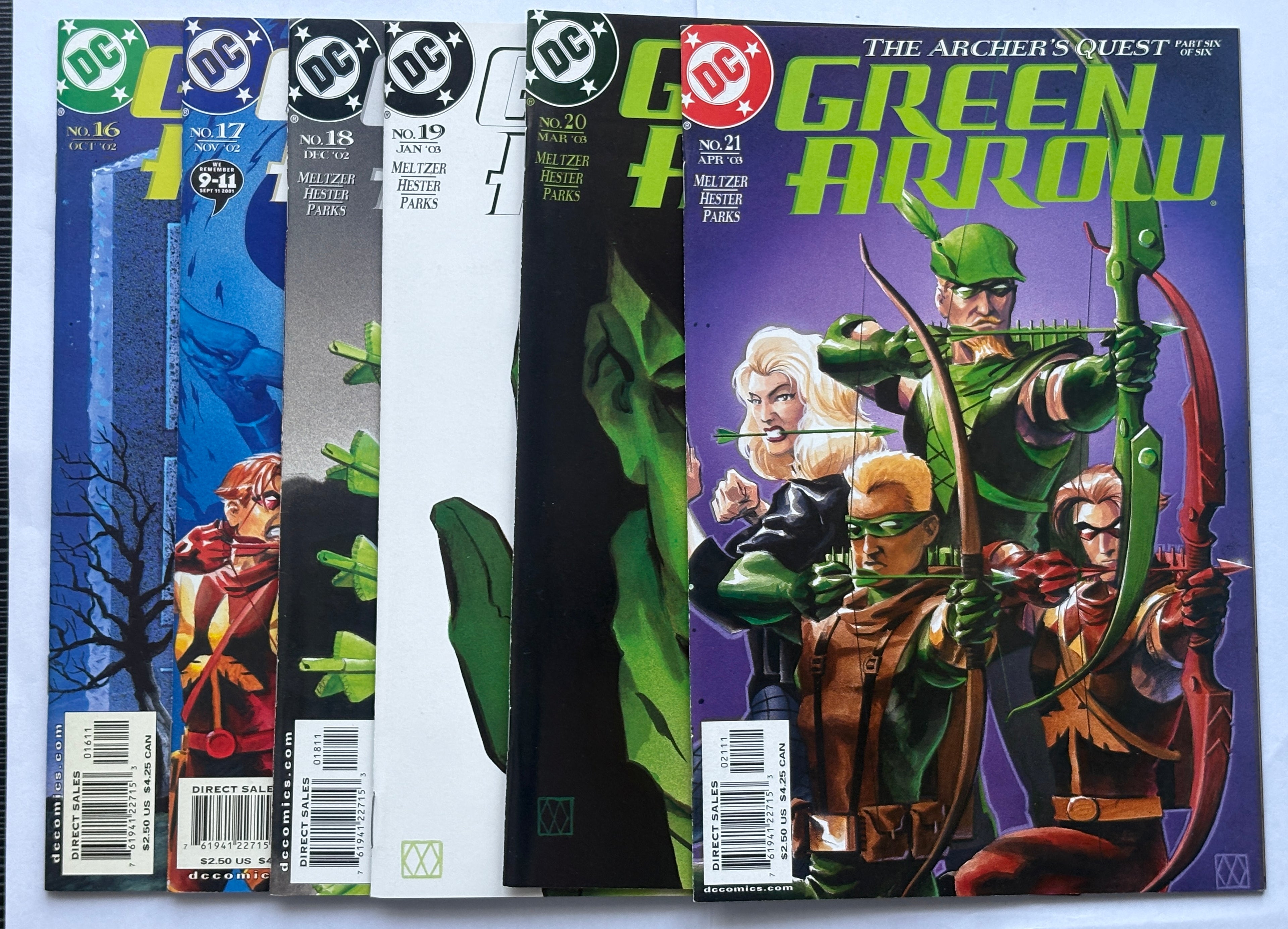 Green Arrow #16 to 21 The Archer's Quest Part 1 to 6 (6 Comics) 2002/3 VF/NM 9.0