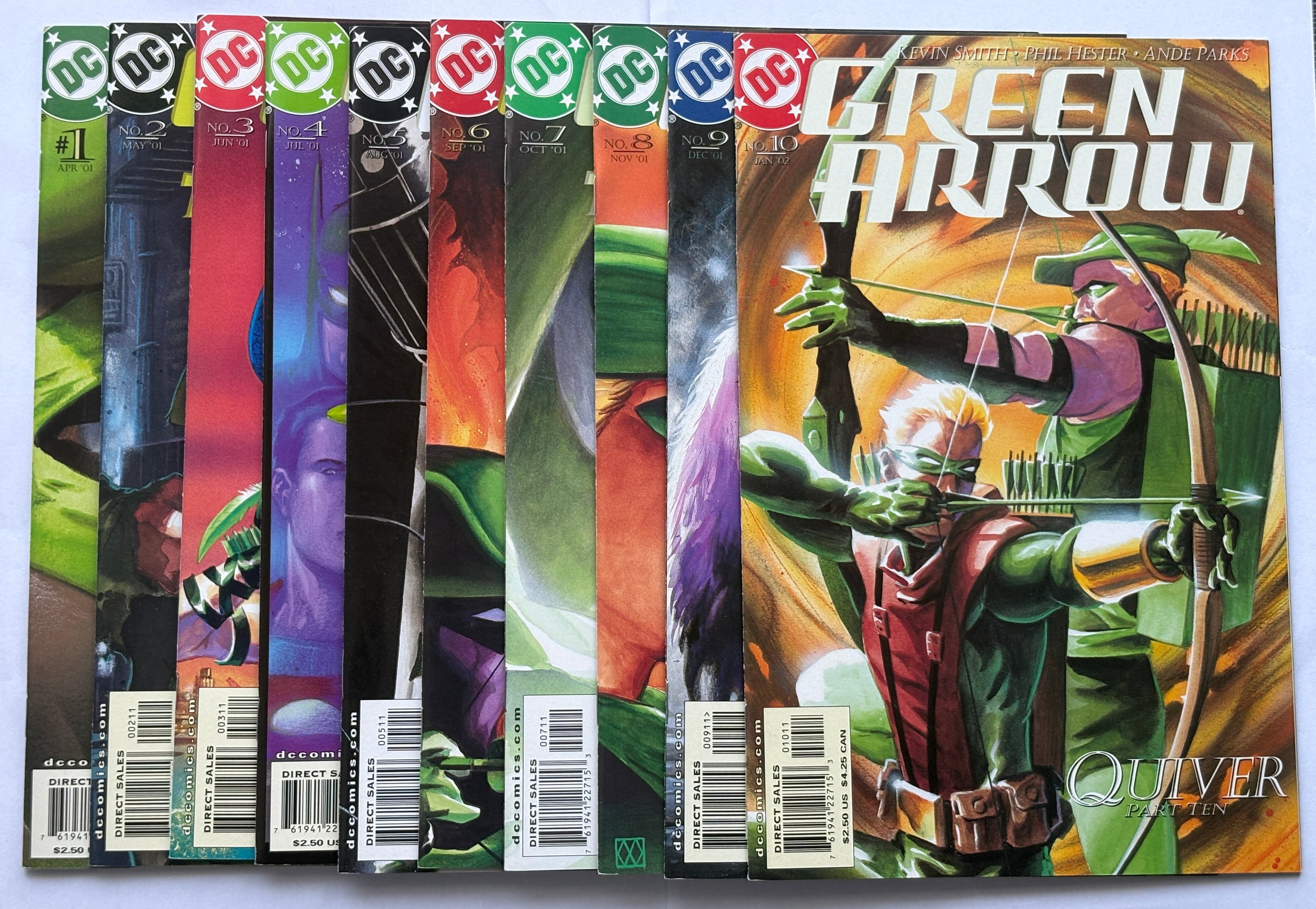 Green Arrow #1 to 10 Complete Quiver Story (10 Comics) DC 2001/2 VF+ 8.5