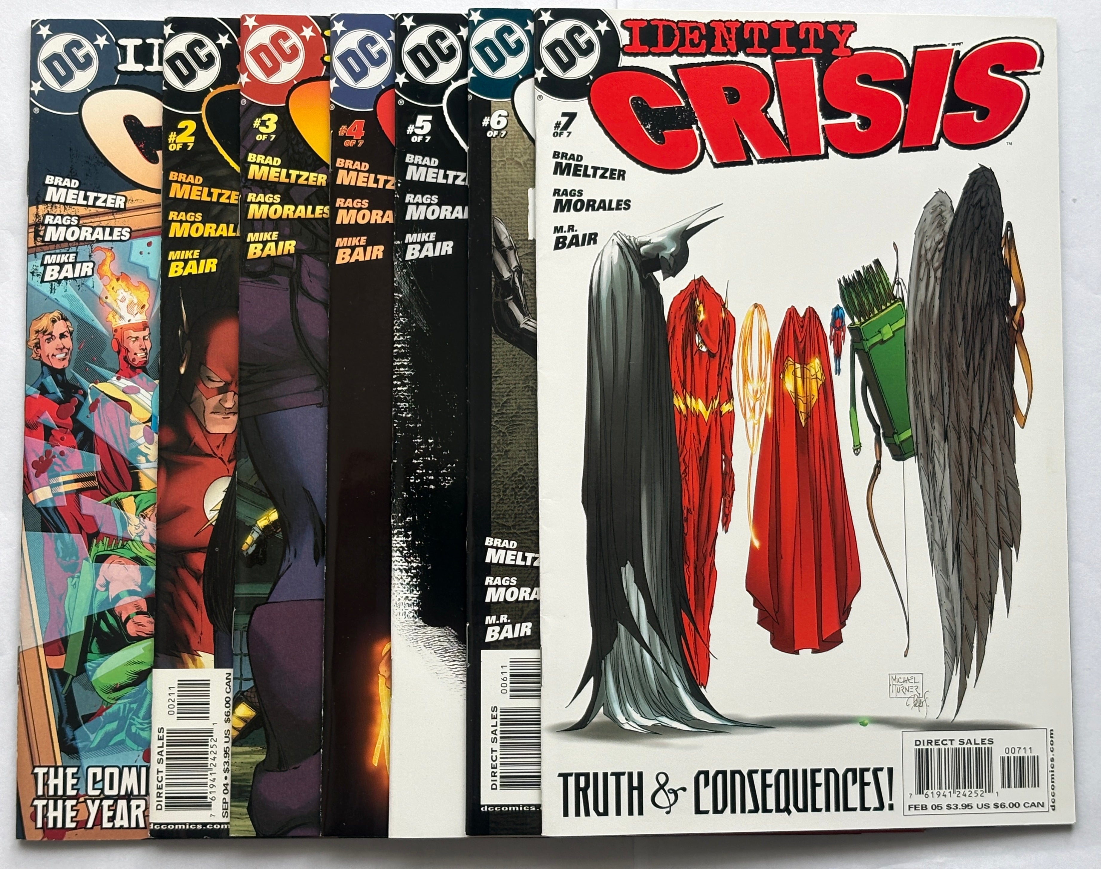 Identity Crisis #1 to 7 Complete Set (7 Issues) DC Comics 2004 NM- 9.2