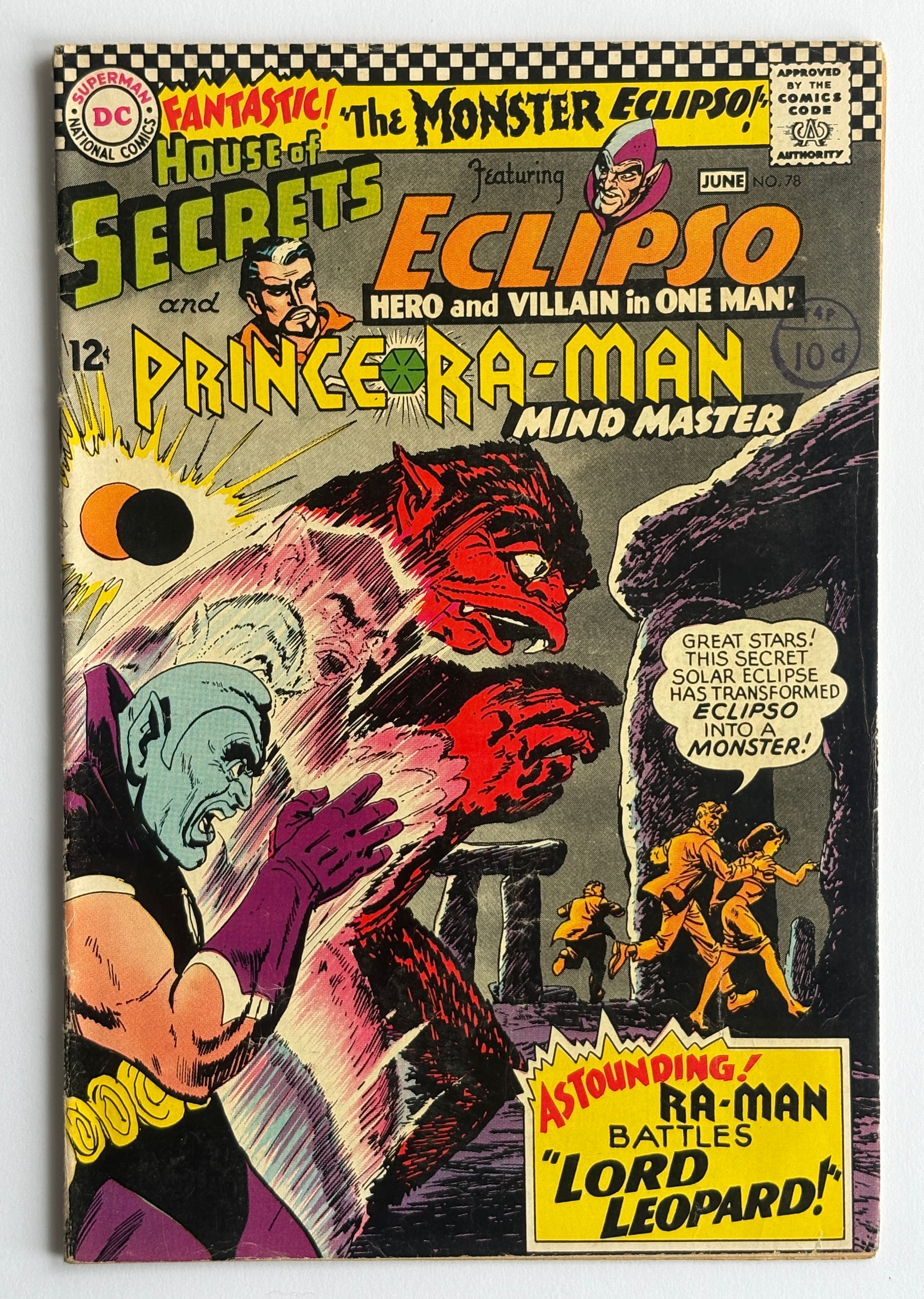 The House of Secrets #78 featuring Eclipso - DC Comics June 1966 FN 6.0