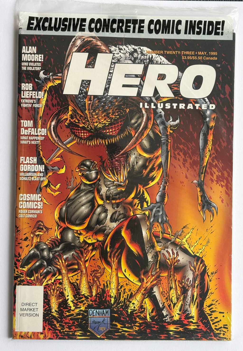 Hero Illustrated #23 - Still Sealed with Exclusive Concrete Comic Warrior Publications May 1995