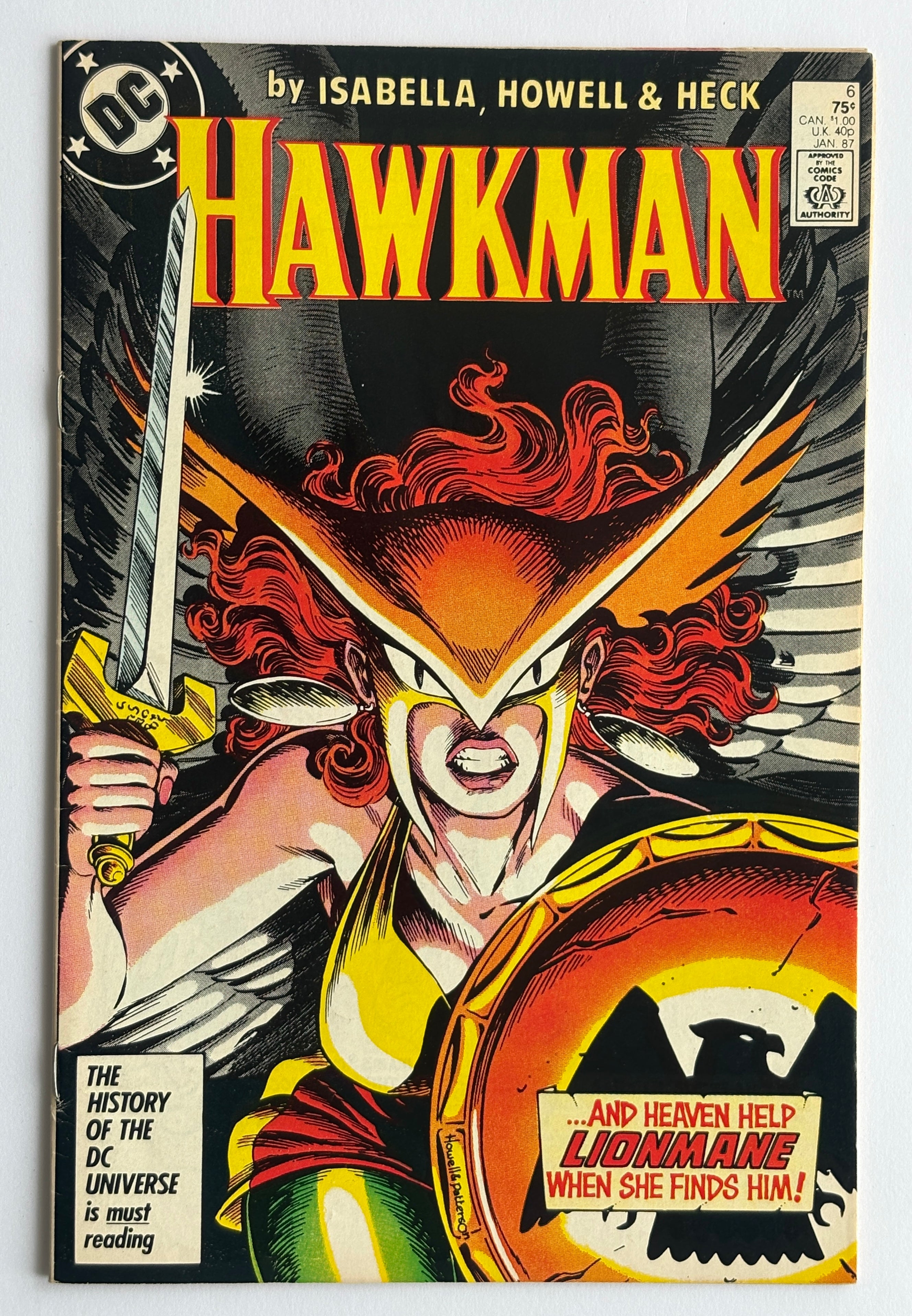 Hawkman #6 - DC Comics January 1987 F/VF 7.0