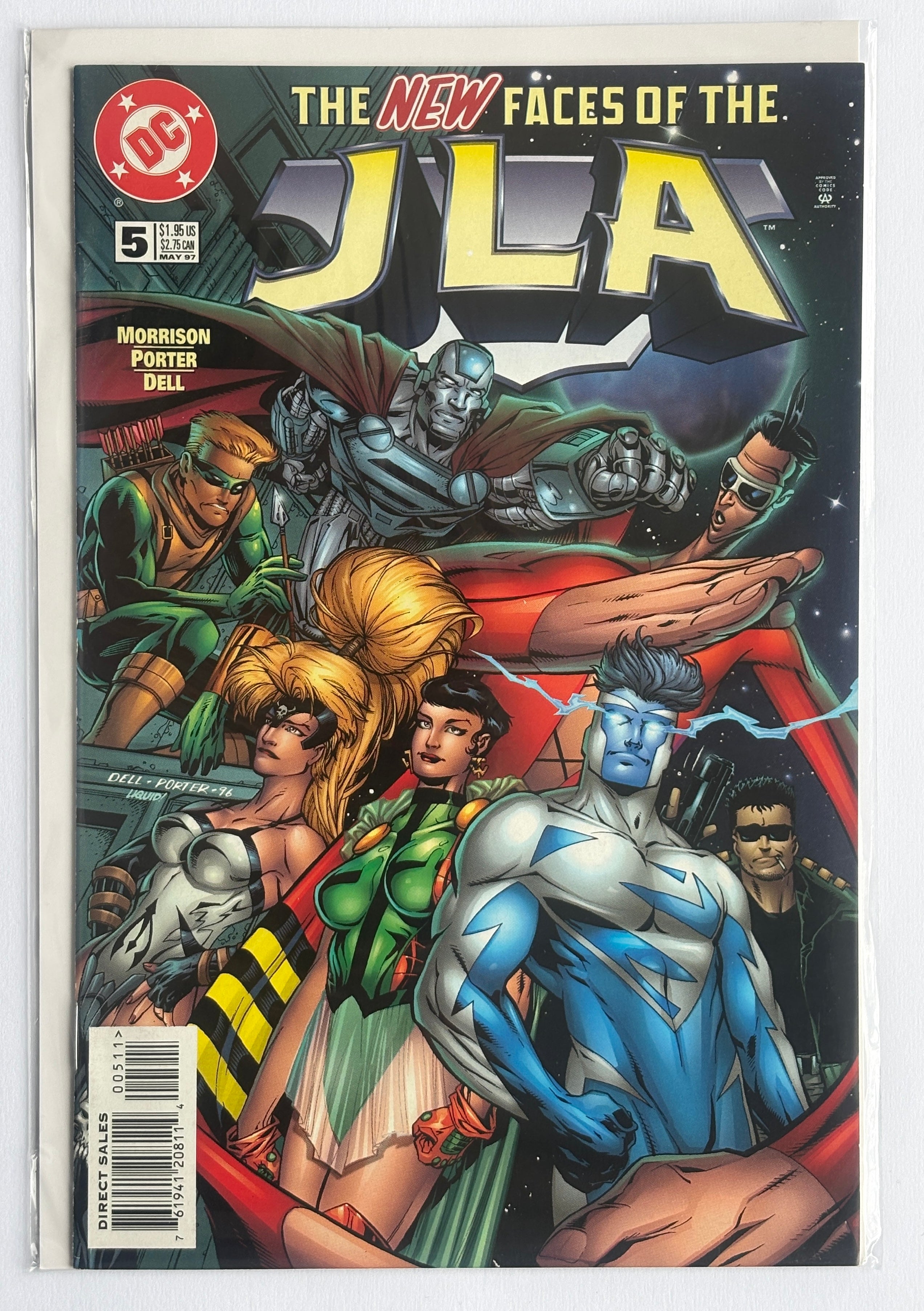 JLA #5 - 1st Printing Justice League of America DC Comics May 1997 VF- 7.5