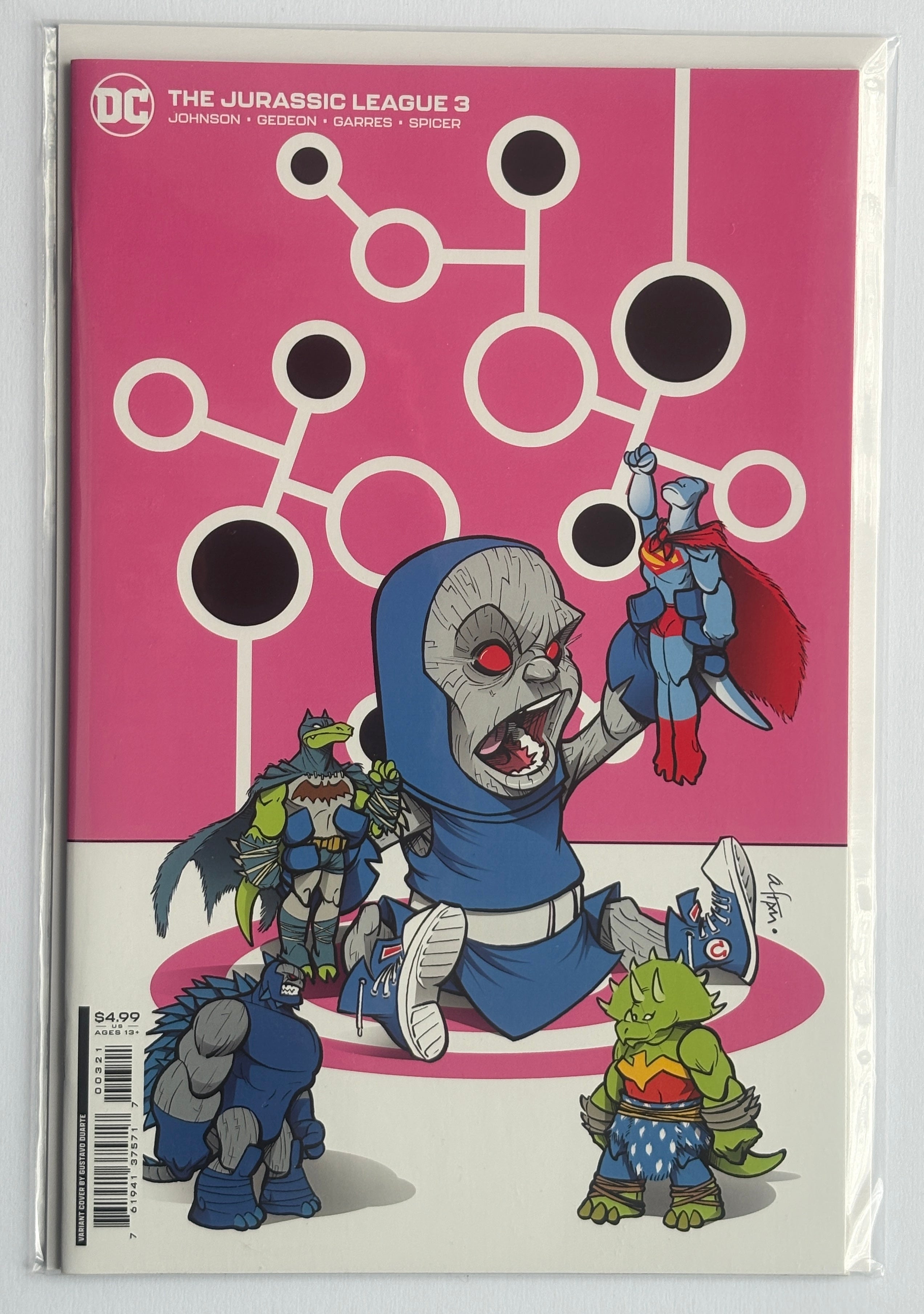 The Jurassic League #3 - 1st Printing Gustavo Duarte Variant DC 2022 NM 9.4