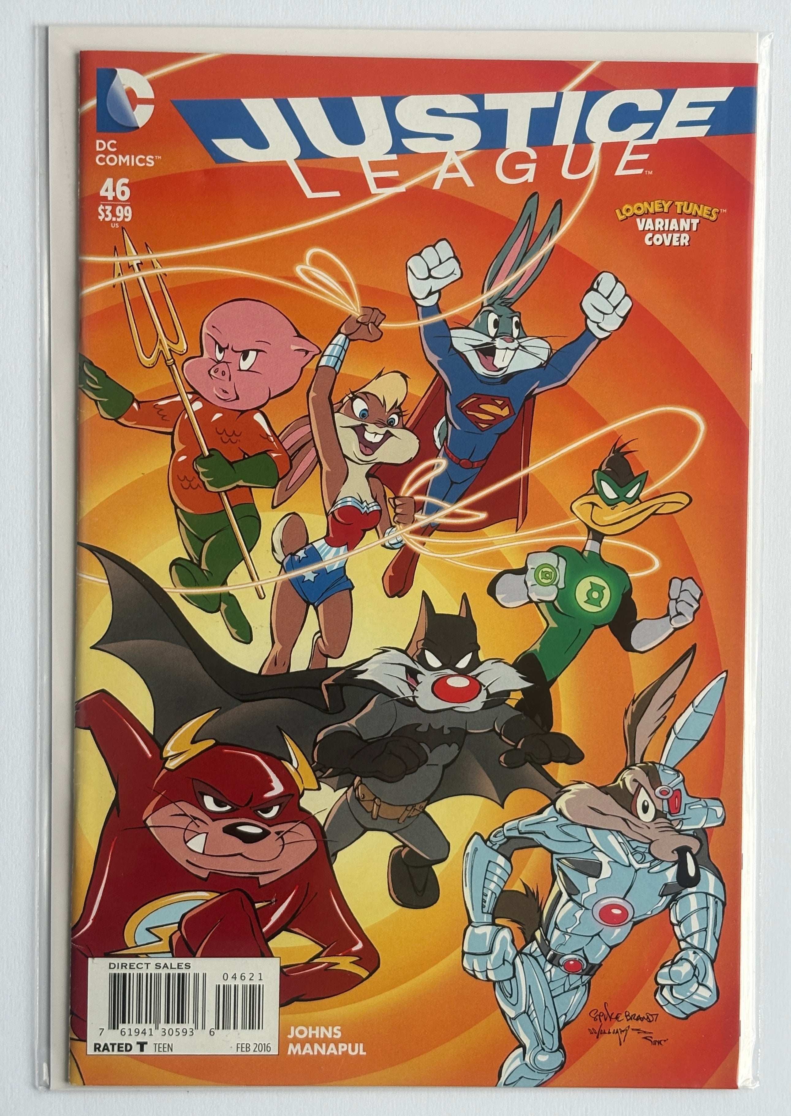 Justice League #46 - Looney Tunes Variant Cover DC Comics February 2016 VF- 7.5