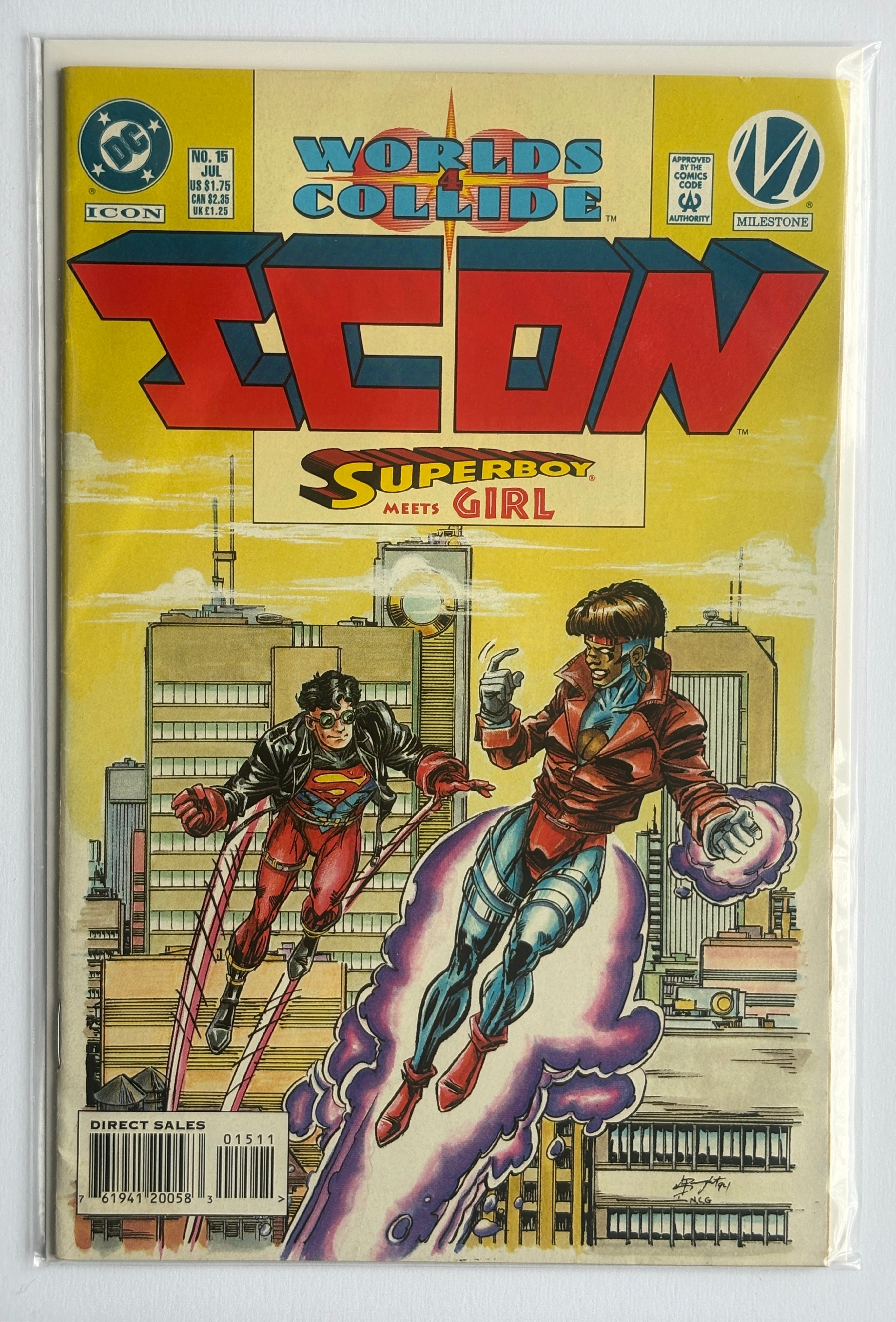 Icon #15 - 1st Printing - Milestone DC Comics July 1994 F/VF 7.0