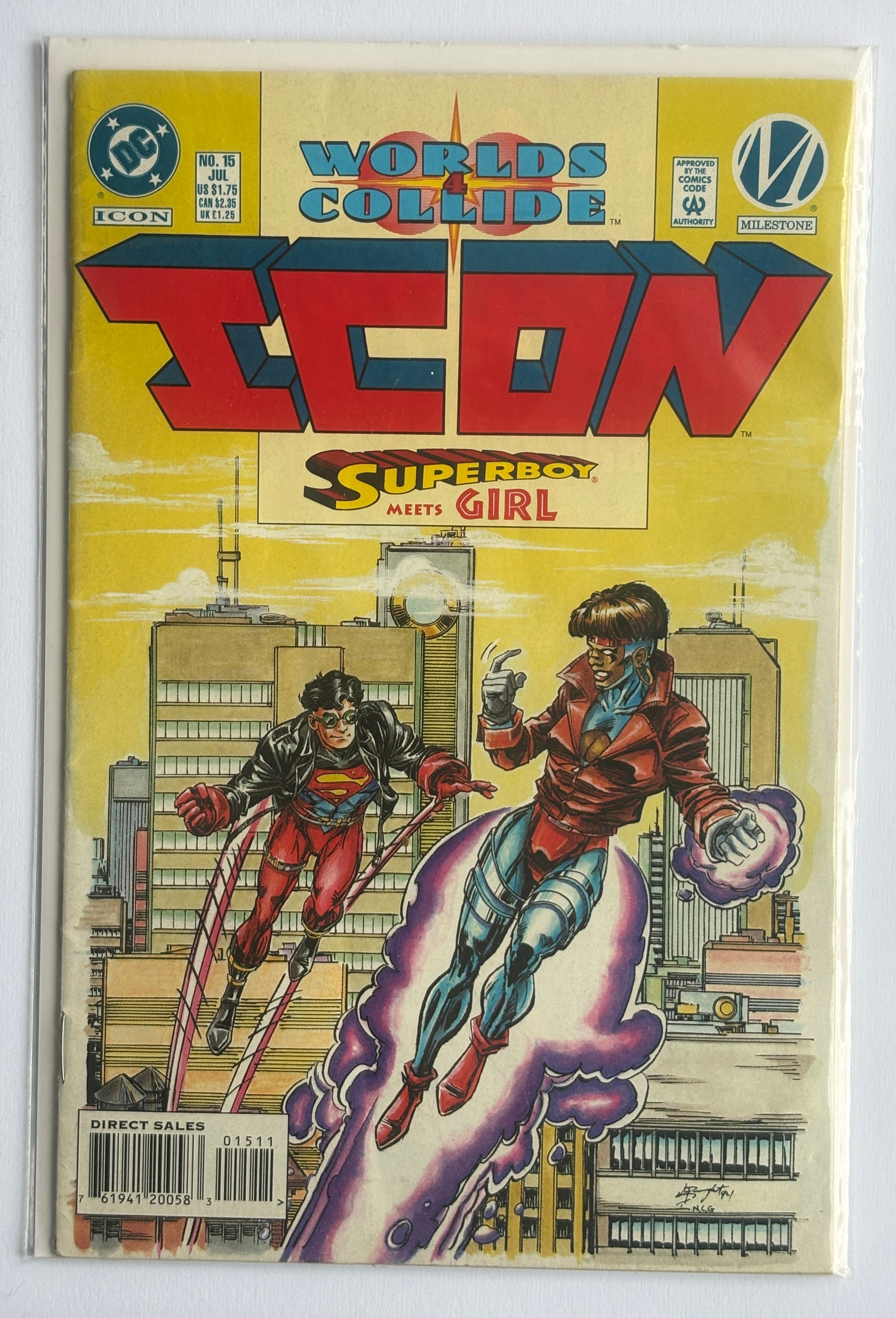 Icon #15 - 1st Printing - Milestone DC Comics July 1994 FN- 5.5