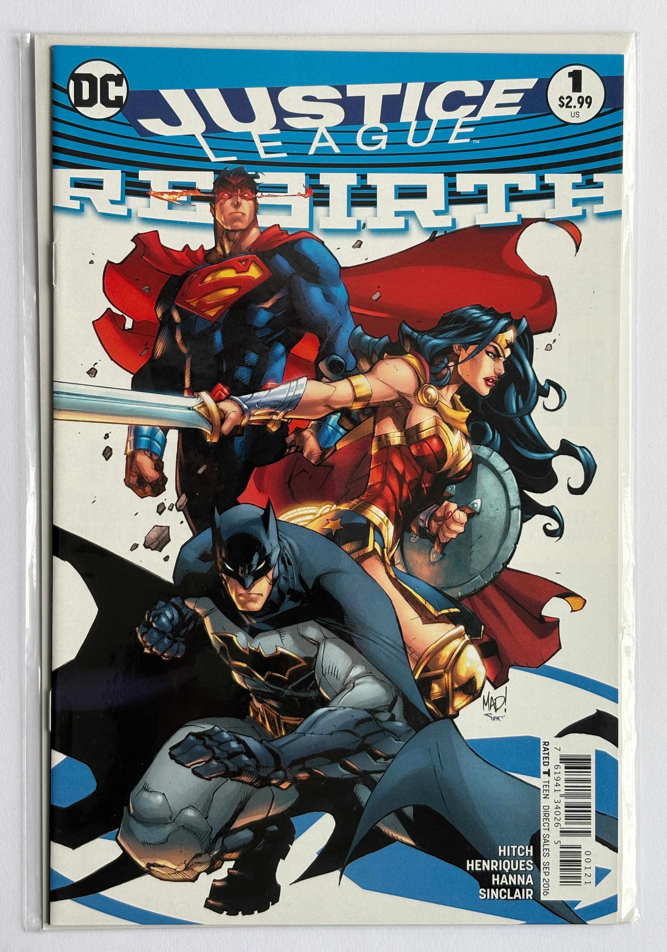 Justice League Rebirth #1 - 1st Printing Cover B - DC September 2016 VF+ 8.5