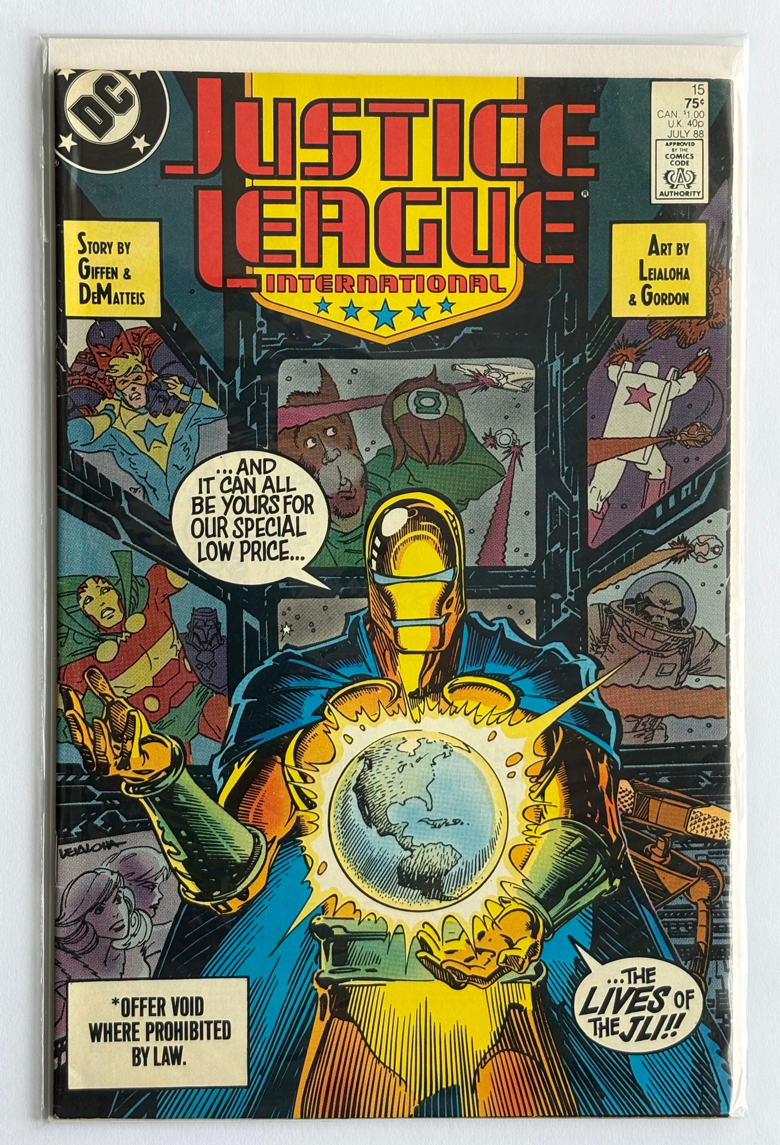 Justice League International #15 - DC Comics July 1988 F/VF 7.0