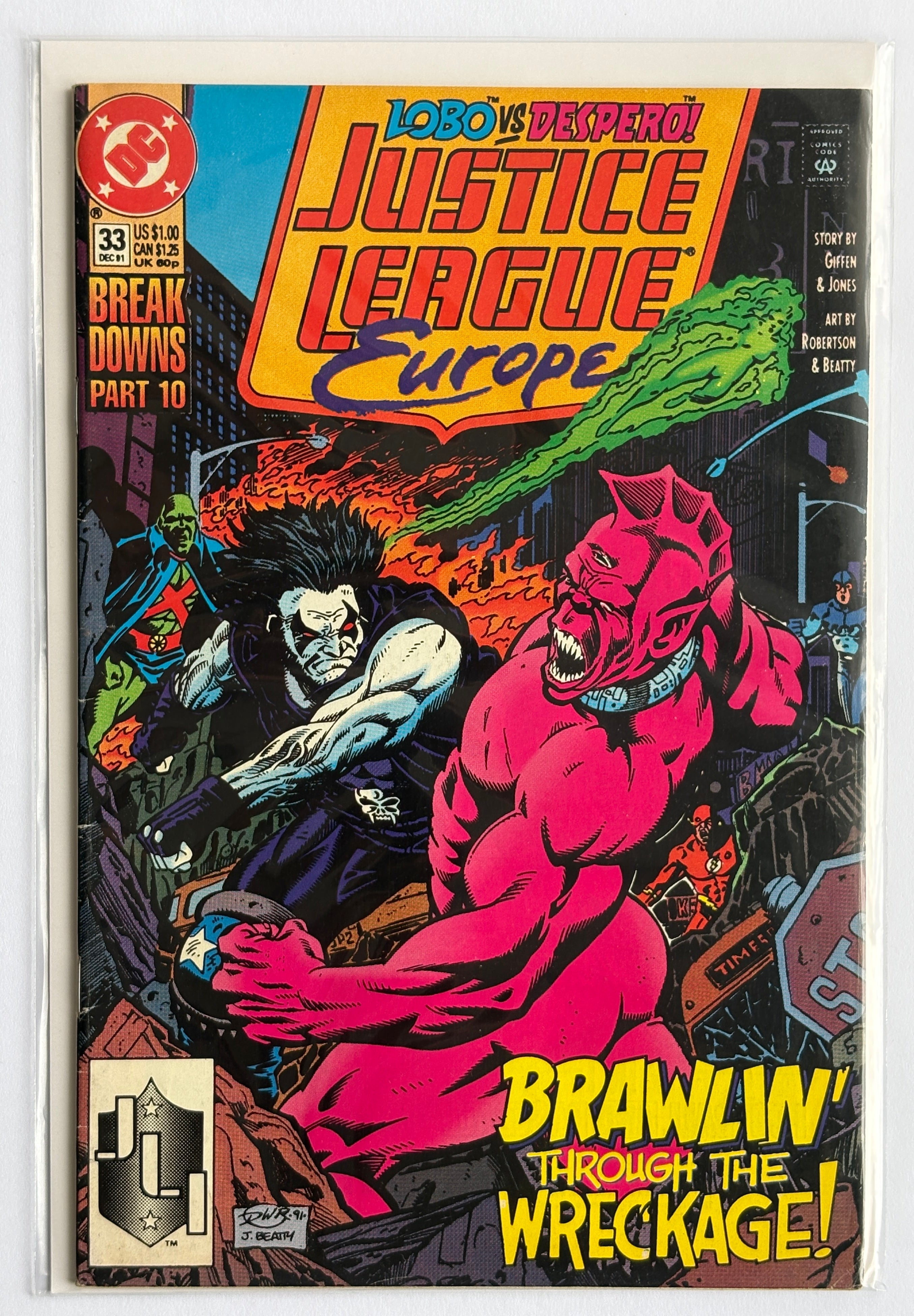Justice League Europe #33 - 1st Sonic the Hedgehog in Comics 1991 FN 6.0