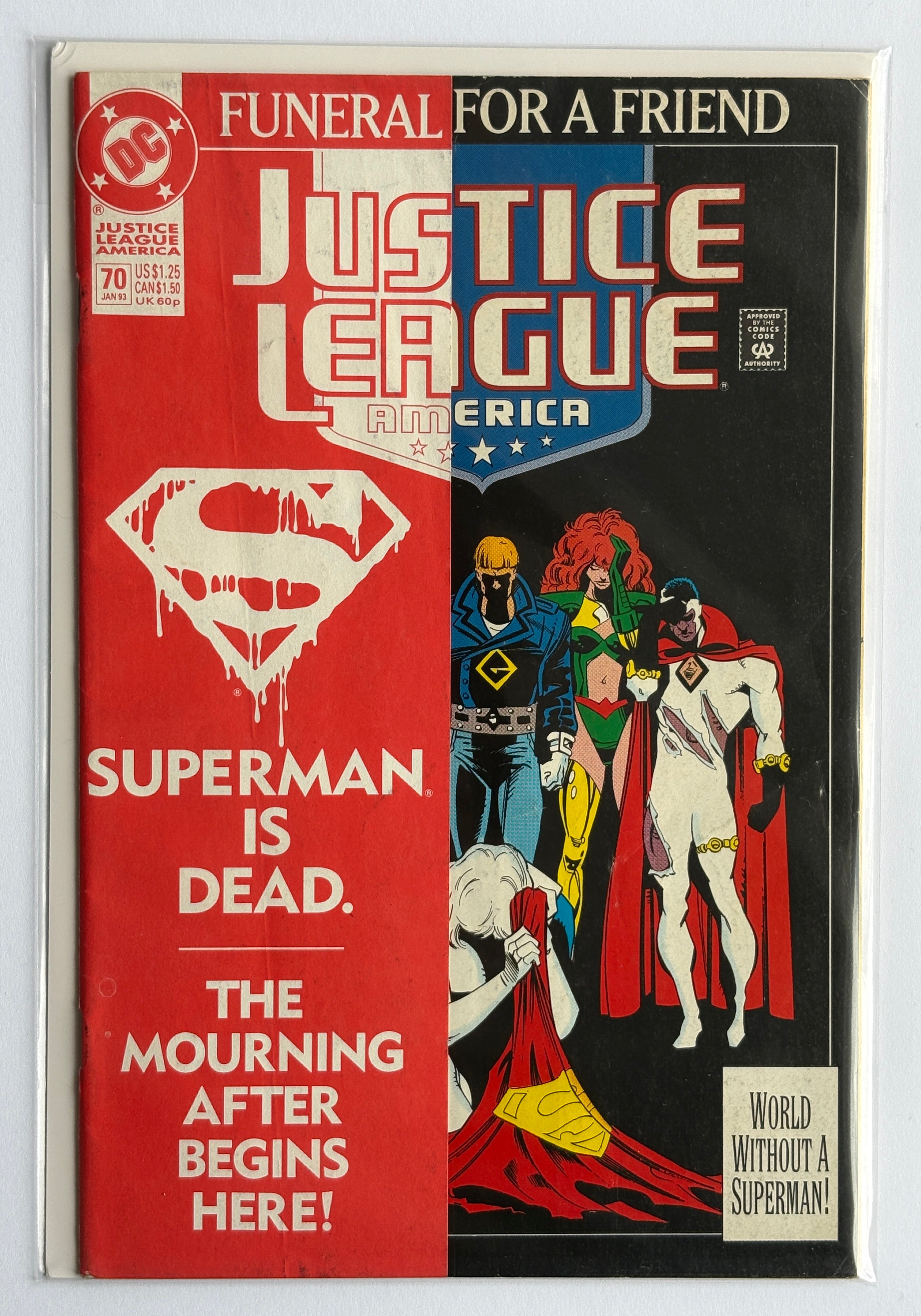 Justice League of America #70 - Funeral for a Friend - January 1993 F/VF 7.0