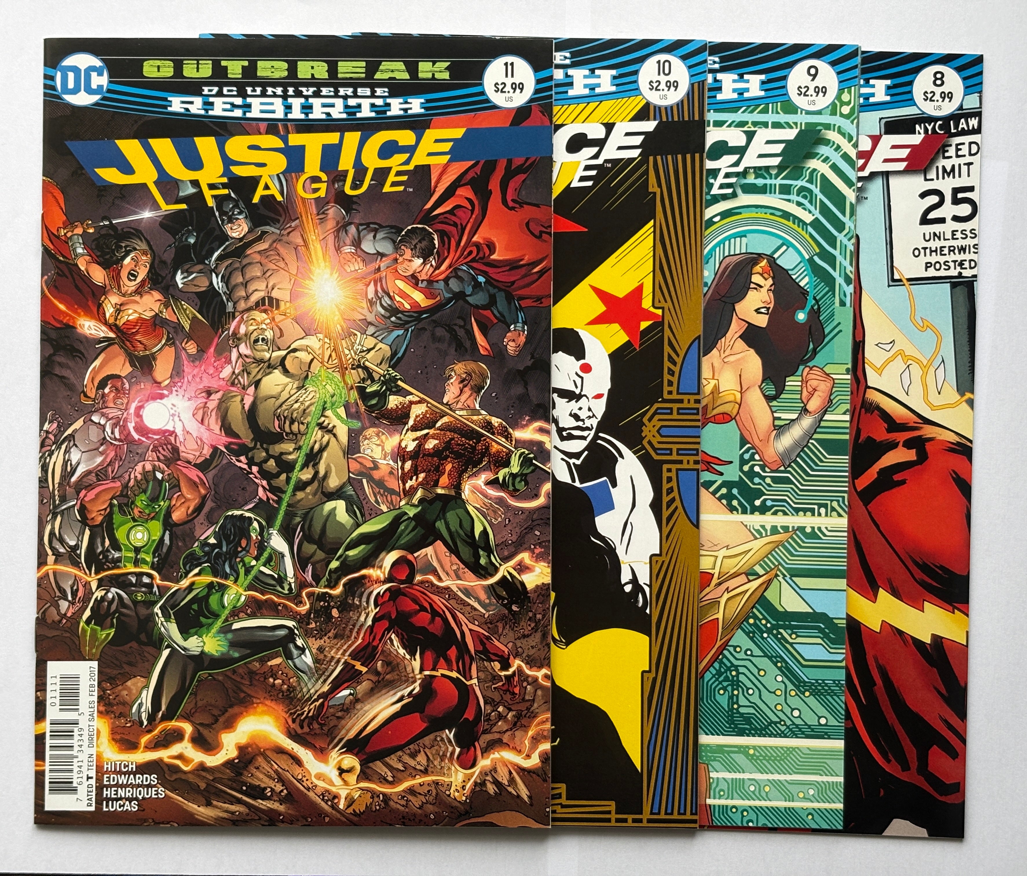 Justice League Rebirth #8 to 11 - Outbreak (4 Issues) DC Comics 2017 V/NM 9.0