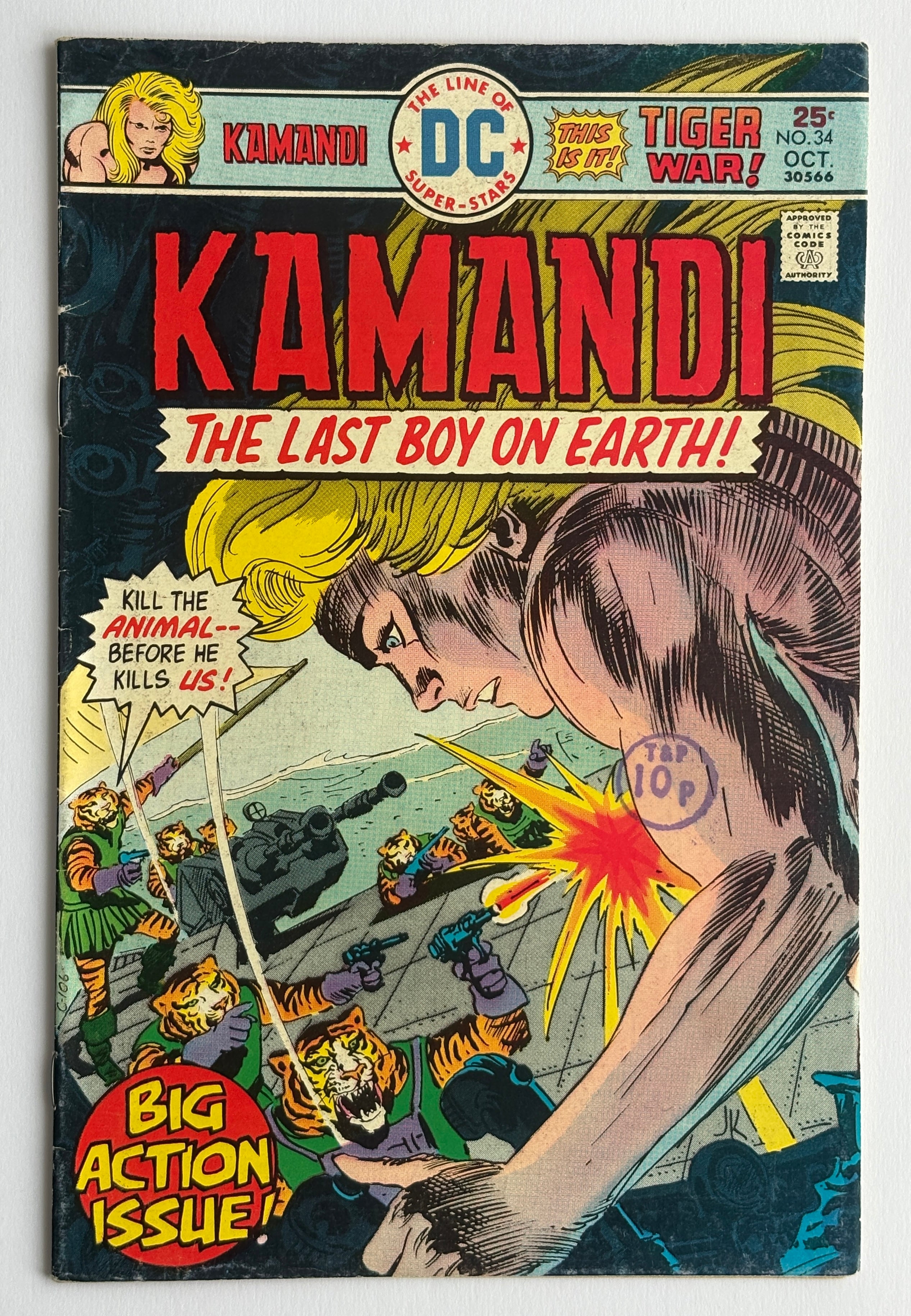KAMANDI The Last Boy on Earth #34 - DC Comics October 1975 VG/FN 5.0