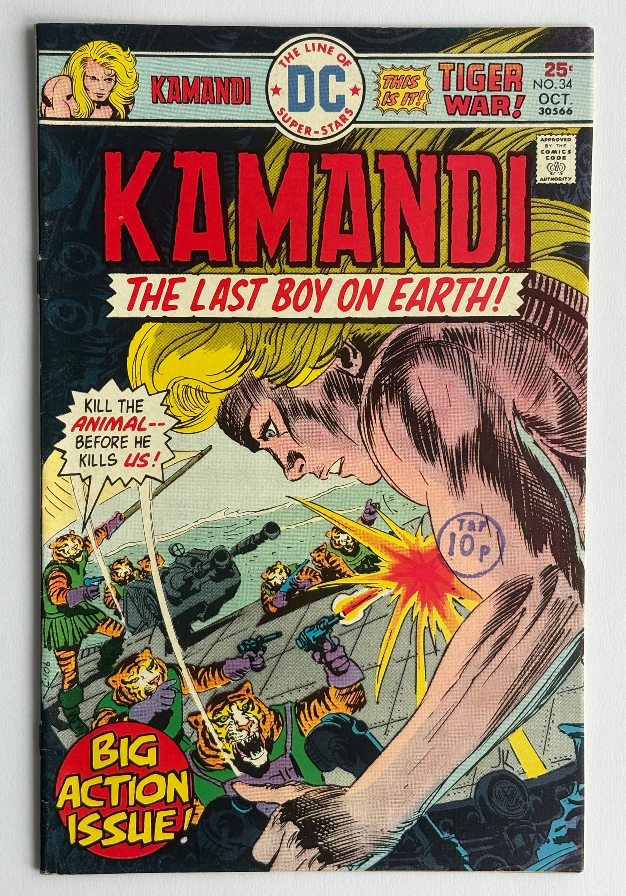 KAMANDI The Last Boy on Earth #34 - DC Comics October 1975 F/VF 7.0