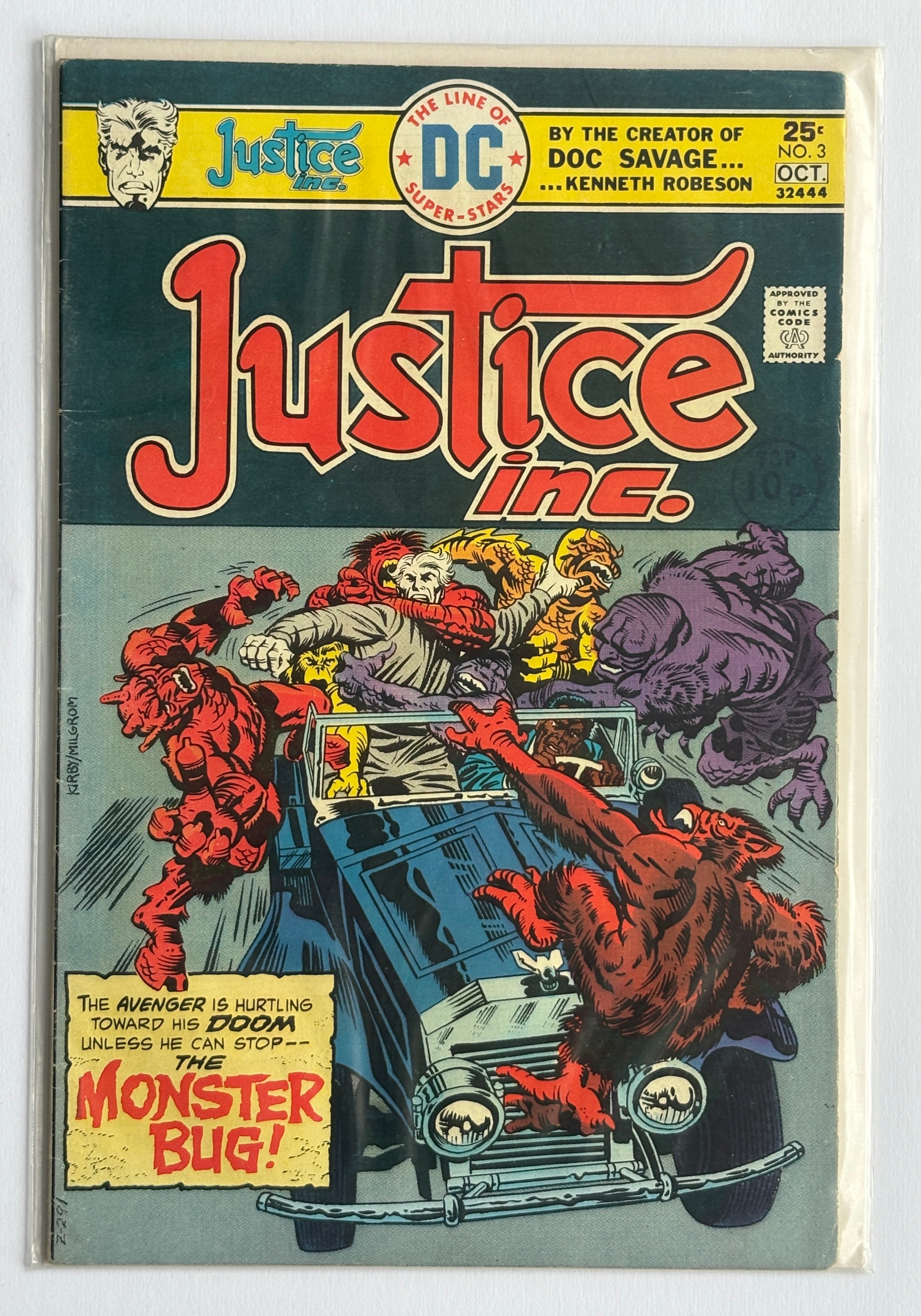 Justice Inc #3 - The Monster Bug! - Robeson; Kirby October 1975 FN 6.0