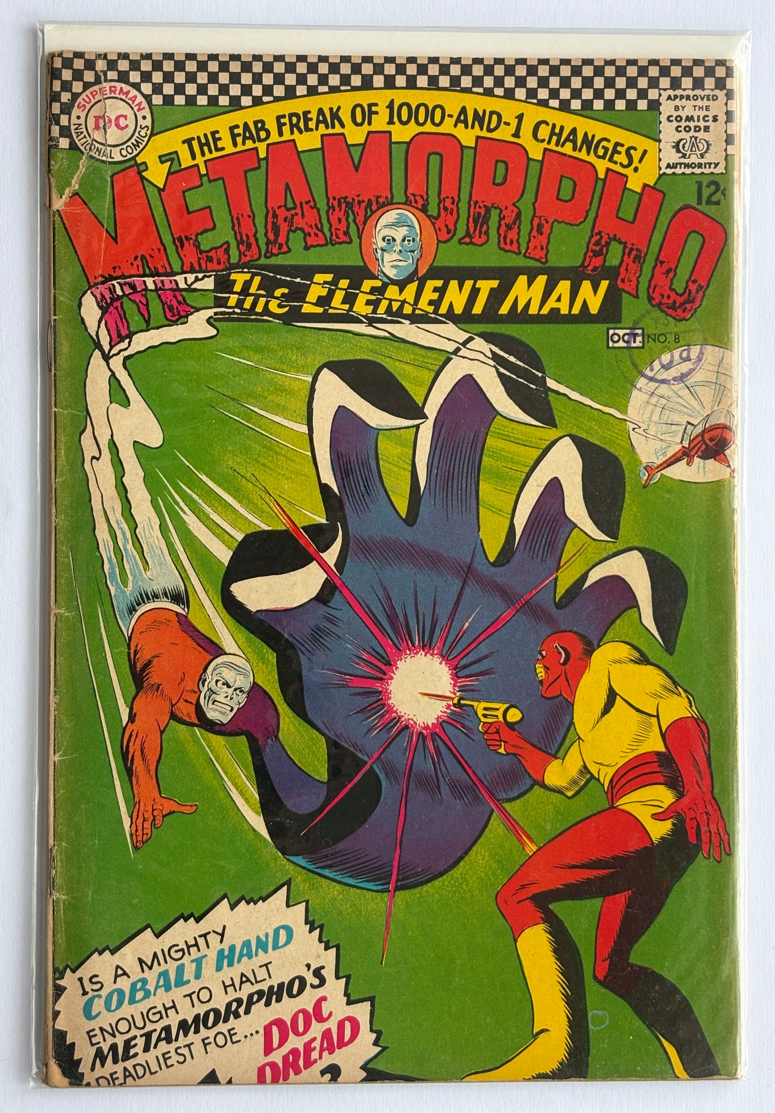 METAMORPHO The Element Man #8 - Element Man, Public Enemy Oct 1966 VG- 3.5