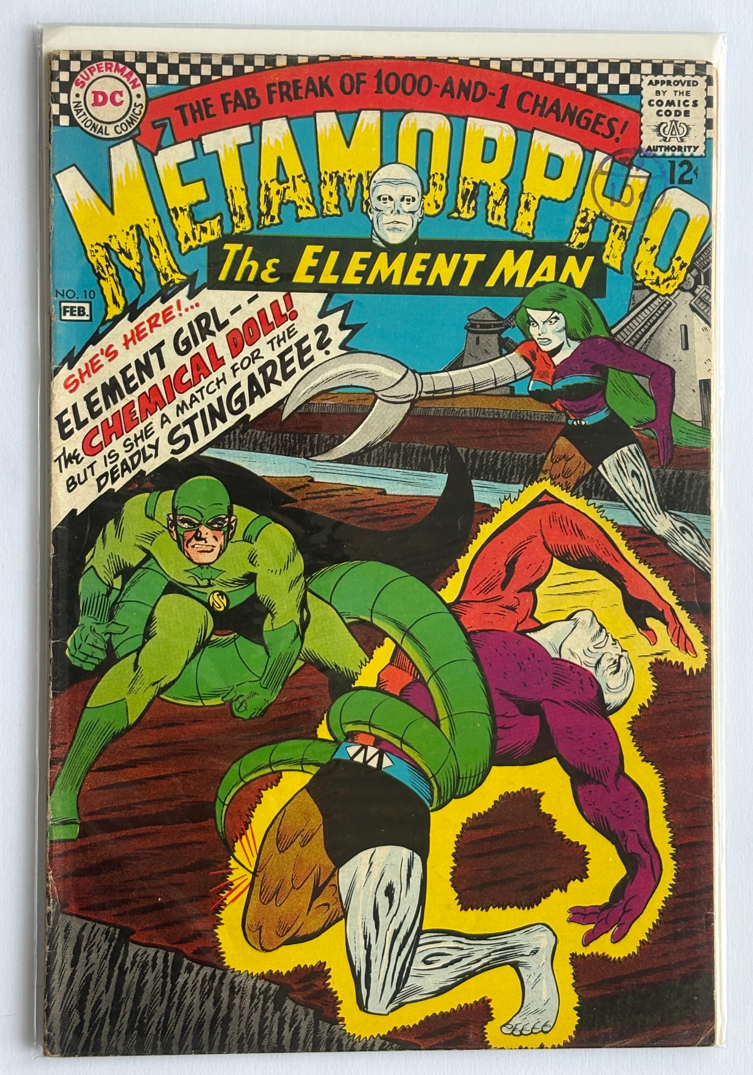 METAMORPHO The Element Man #10 1st appearance ELEMENT GIRL Feb 1967 FN 6.0