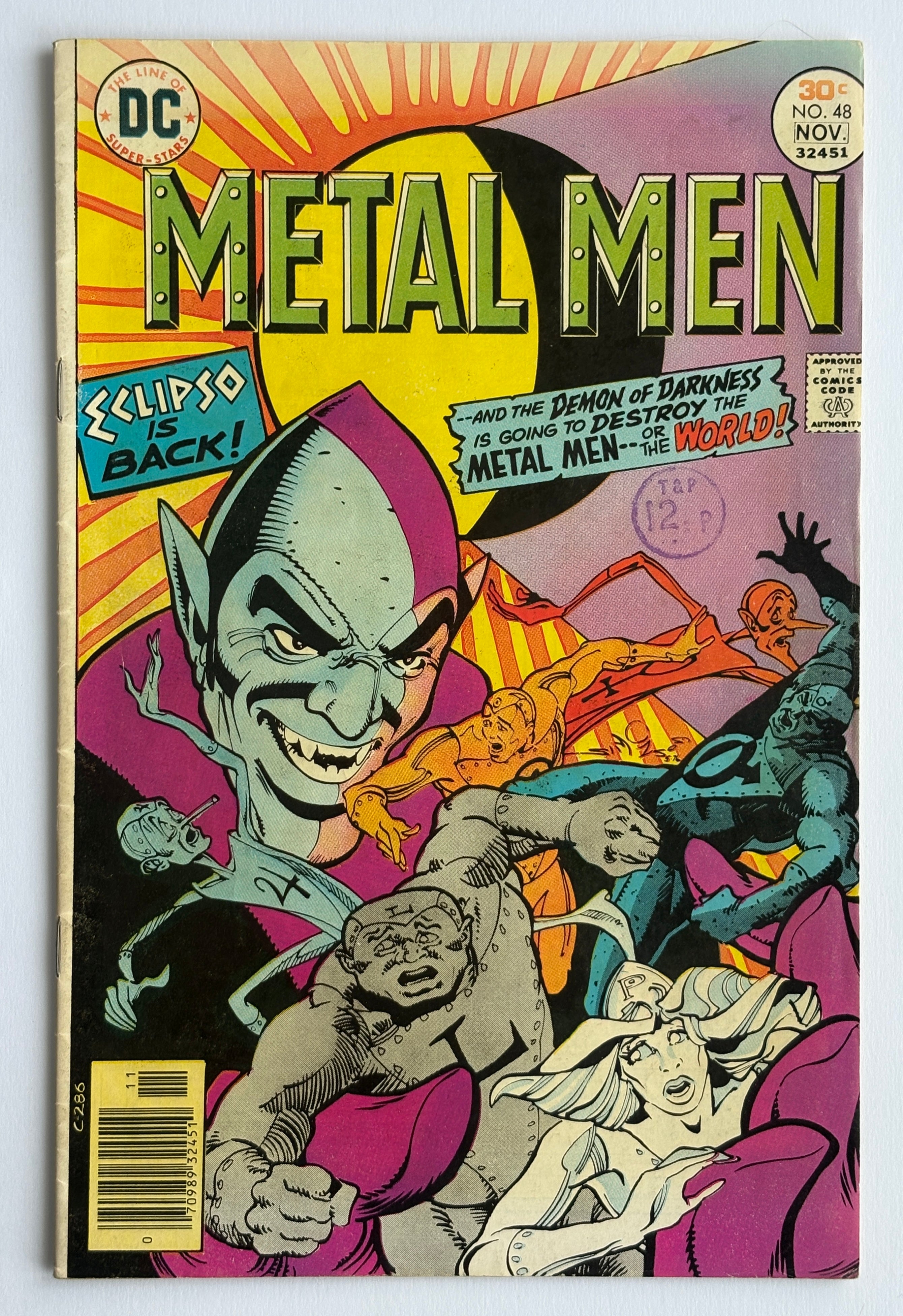 Metal Men #48 - Eclipso is Back! - DC Comics November 1976 F/VF 7.0