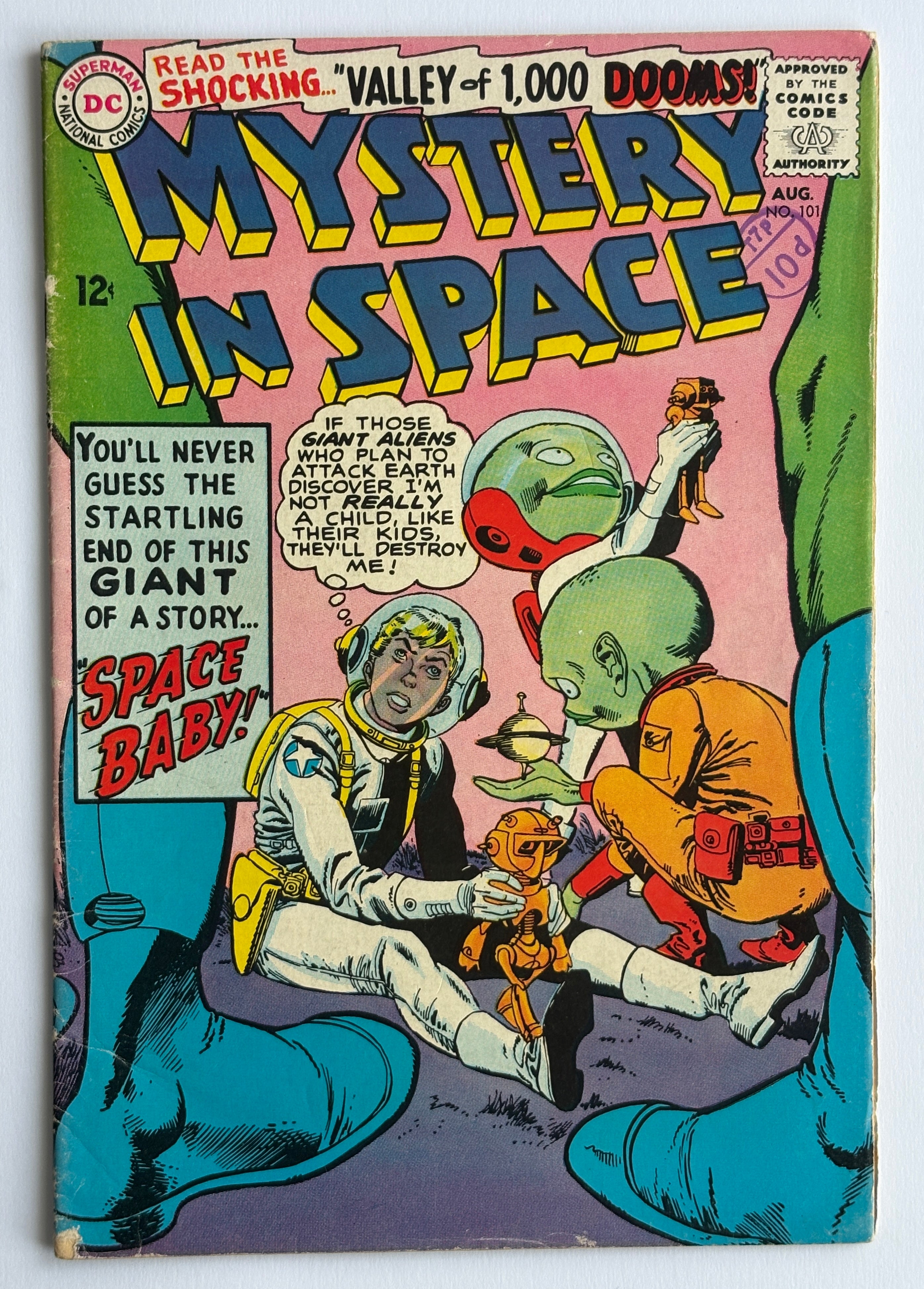 Mystery In Space #101 - Space Baby - DC Comics August 1965 VG+ 4.5