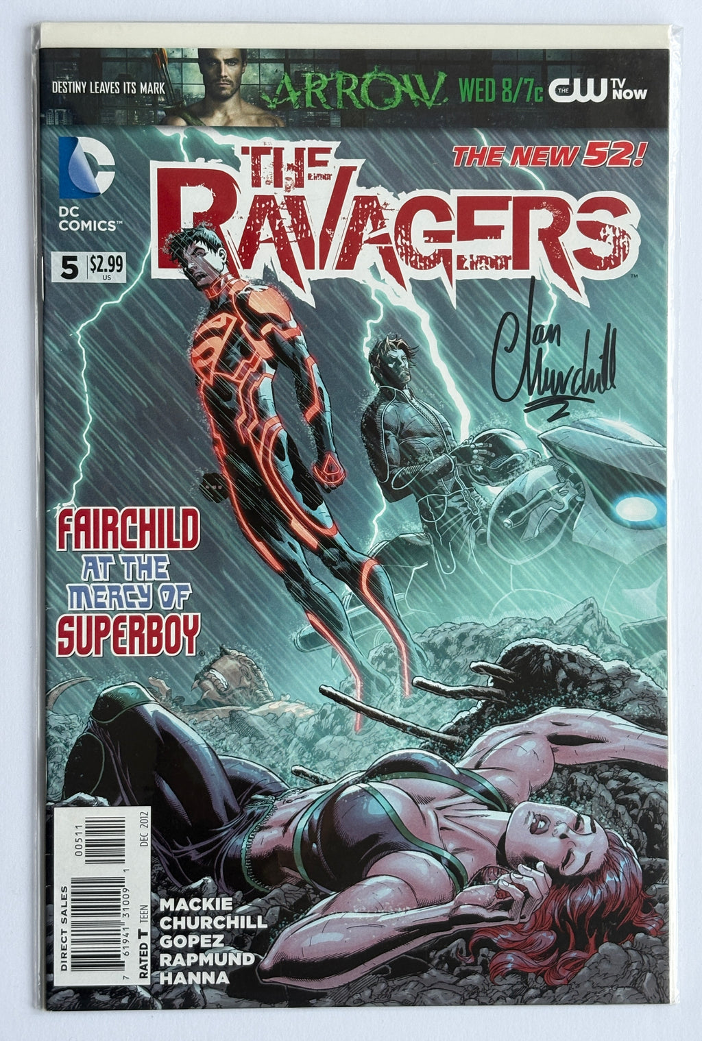 The Ravagers #0 to 6 (7 comic Lot) all Signed by Ian Churchill Artist - 2012