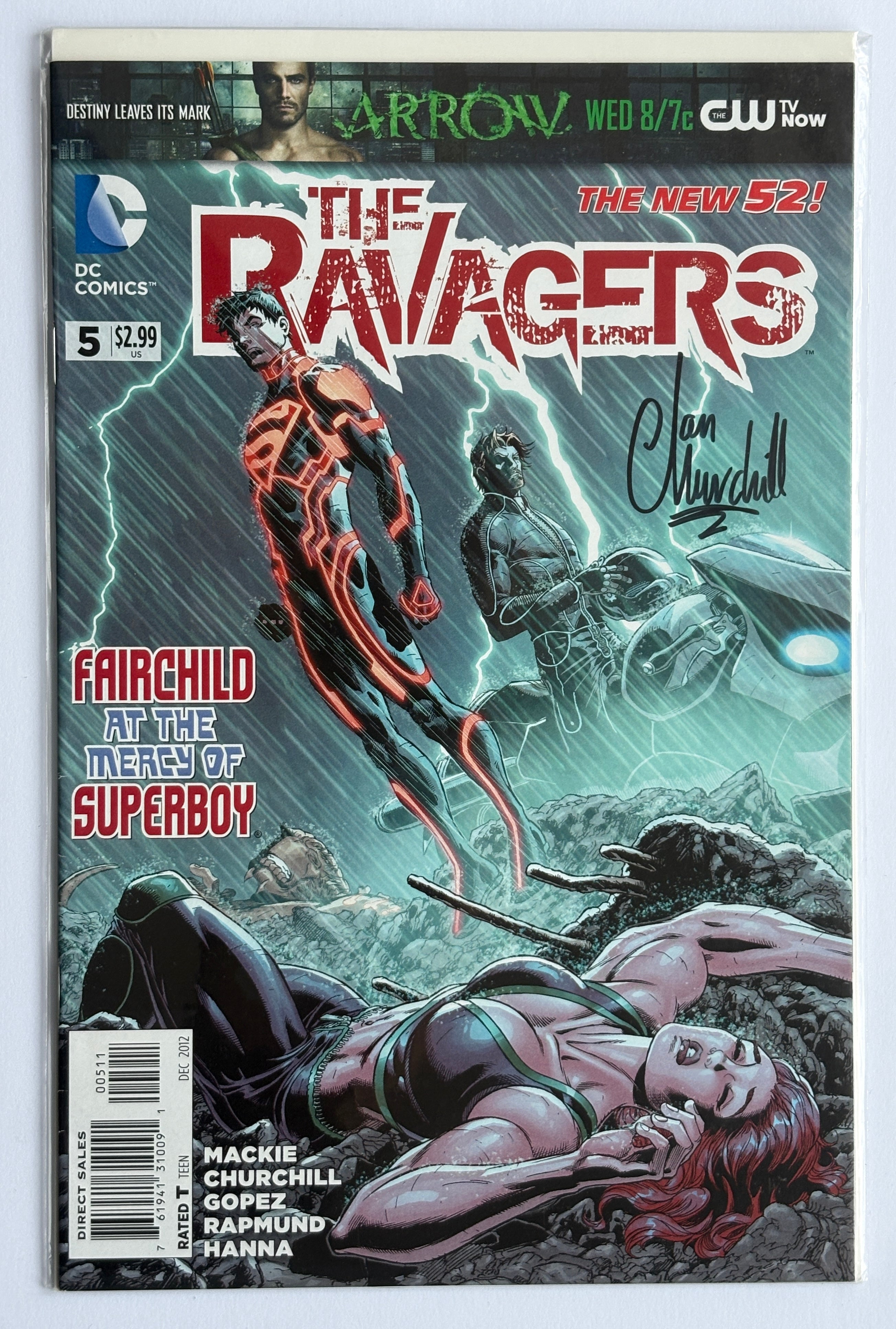 The Ravagers #0 to 6 (7 comic Lot) all Signed by Ian Churchill Artist - 2012