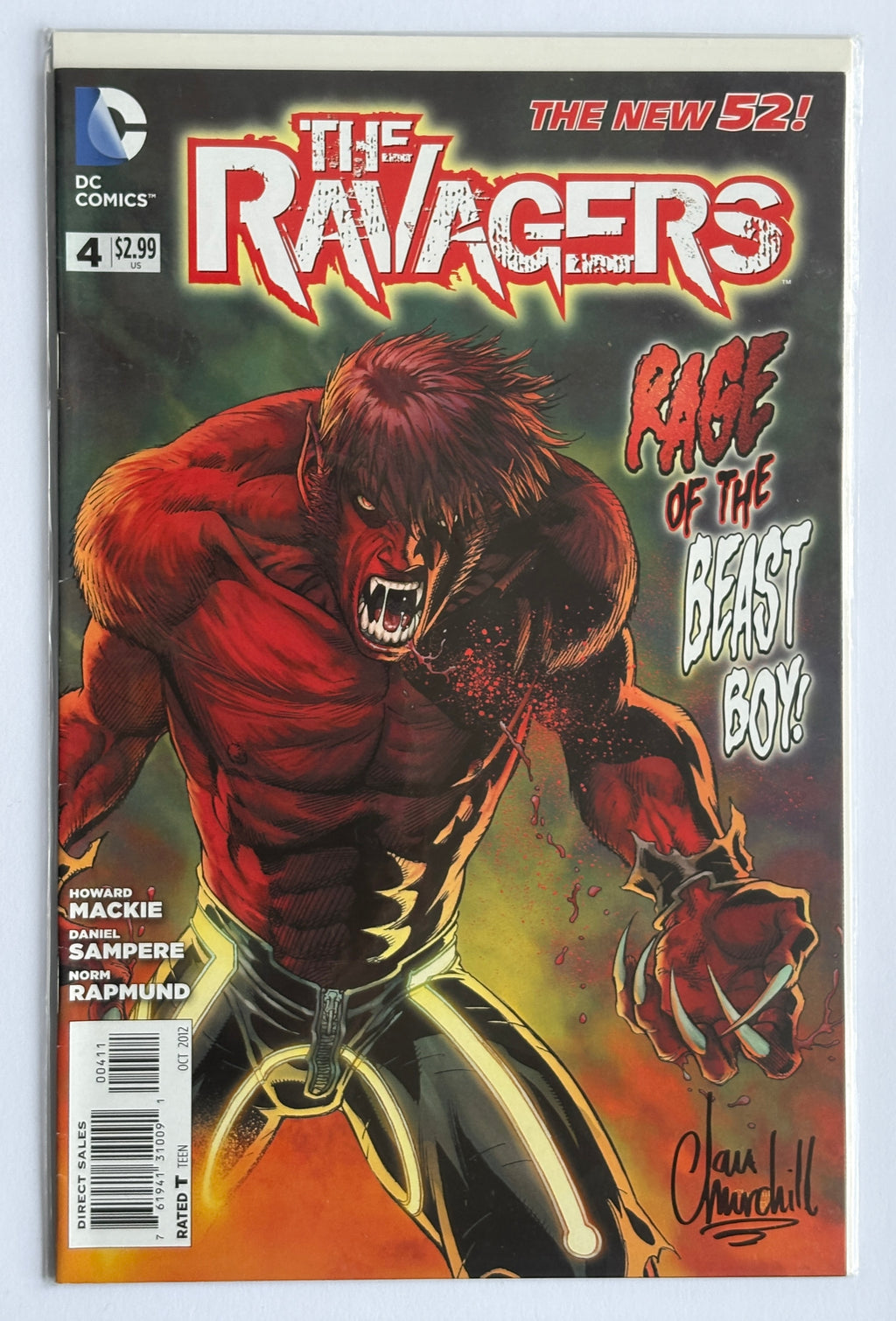 The Ravagers #0 to 6 (7 comic Lot) all Signed by Ian Churchill Artist - 2012