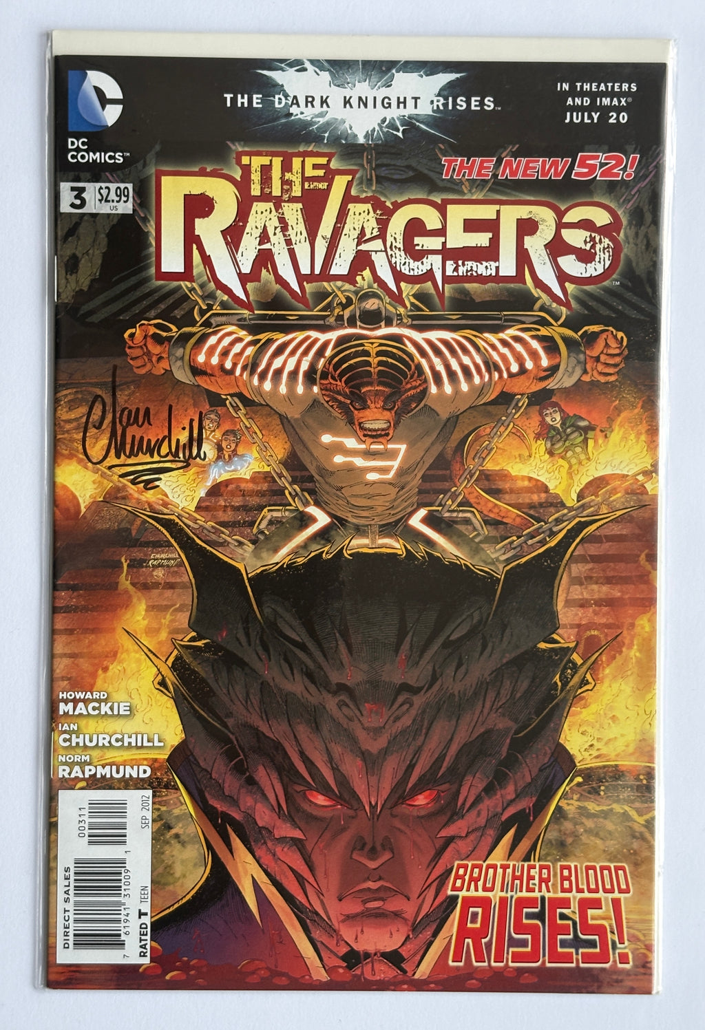 The Ravagers #0 to 6 (7 comic Lot) all Signed by Ian Churchill Artist - 2012