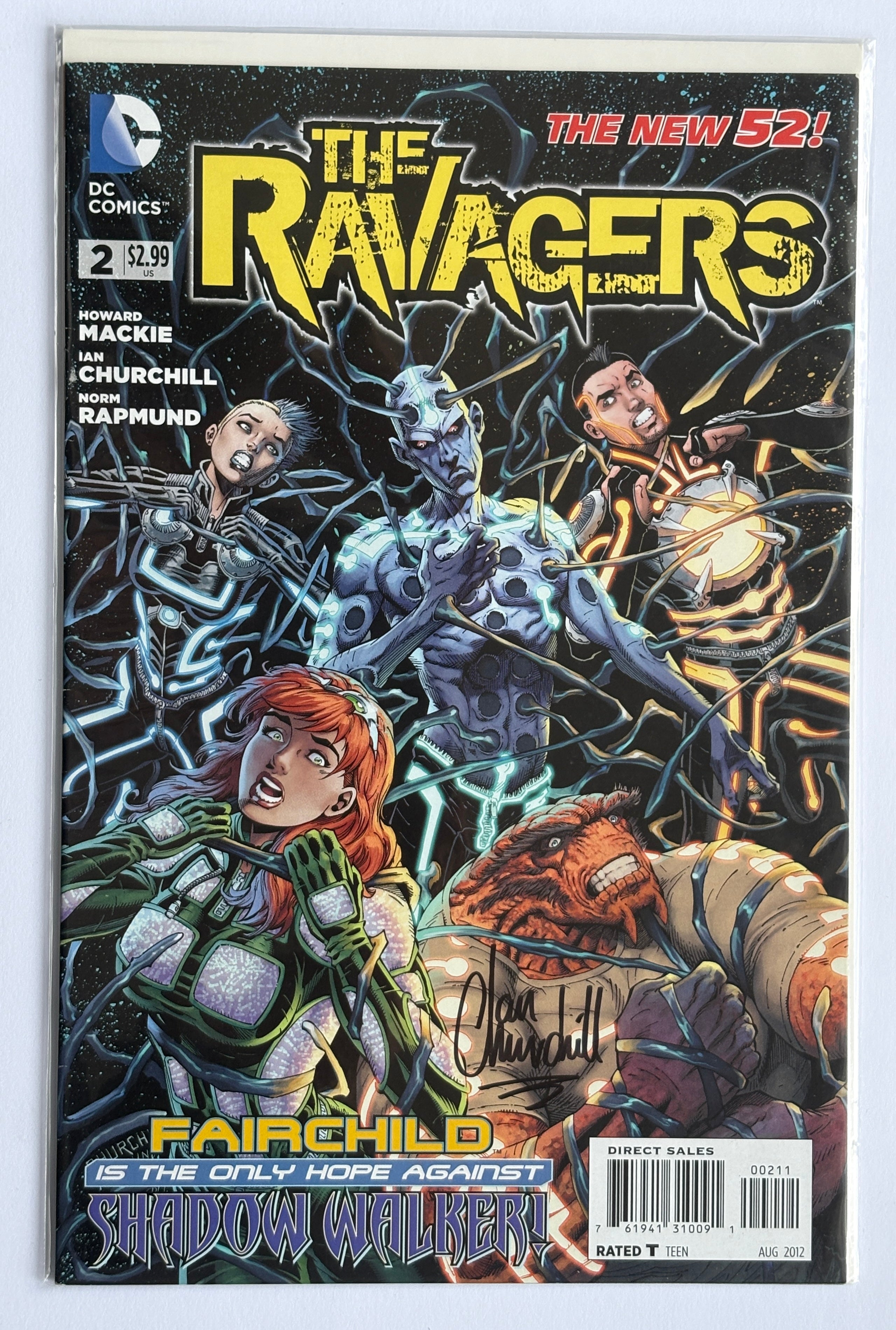 The Ravagers #0 to 6 (7 comic Lot) all Signed by Ian Churchill Artist - 2012