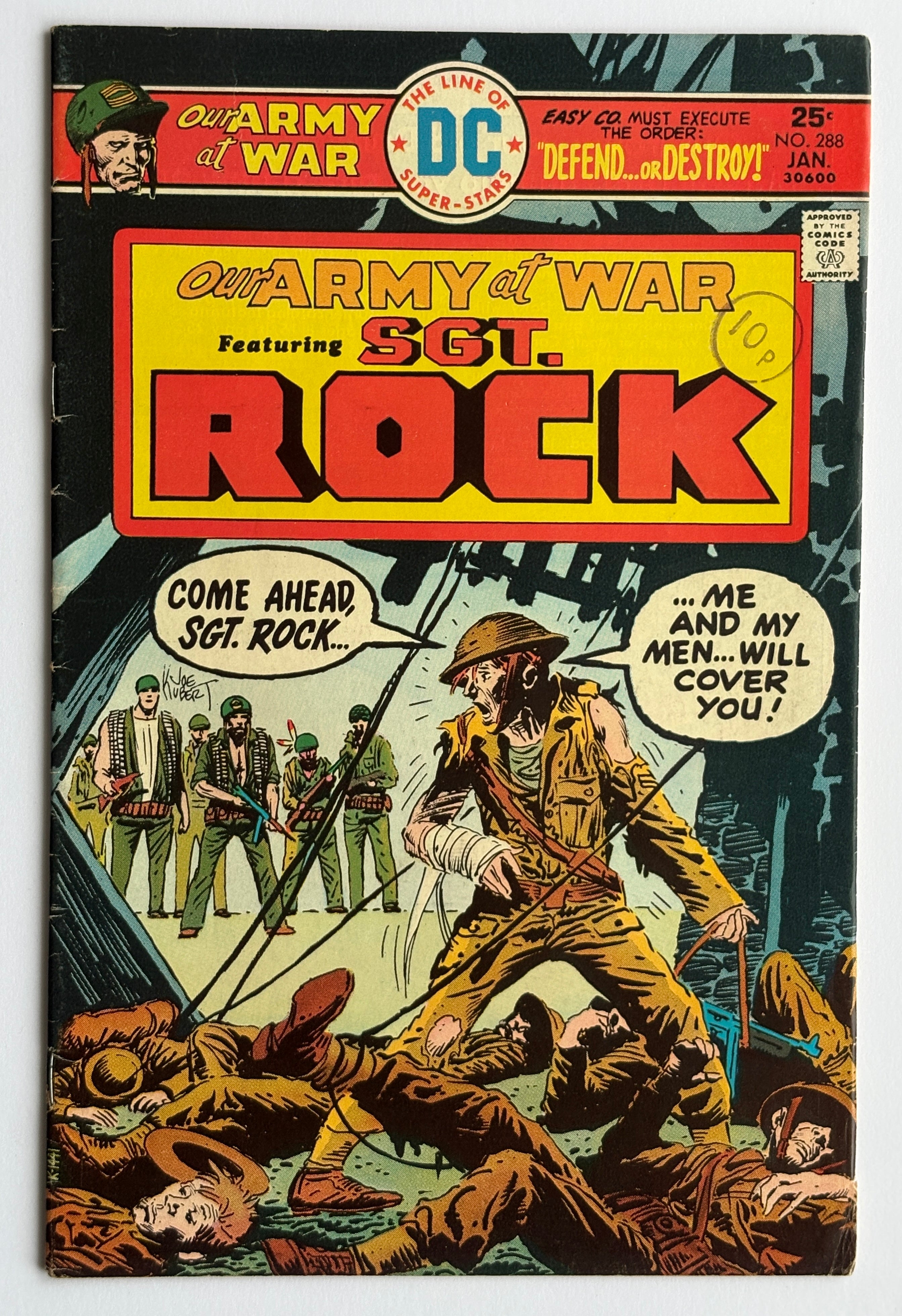 Our Army at War #288 featuring Sgt Rock - Defend or Destroy - Jan 1976 FN 6.0