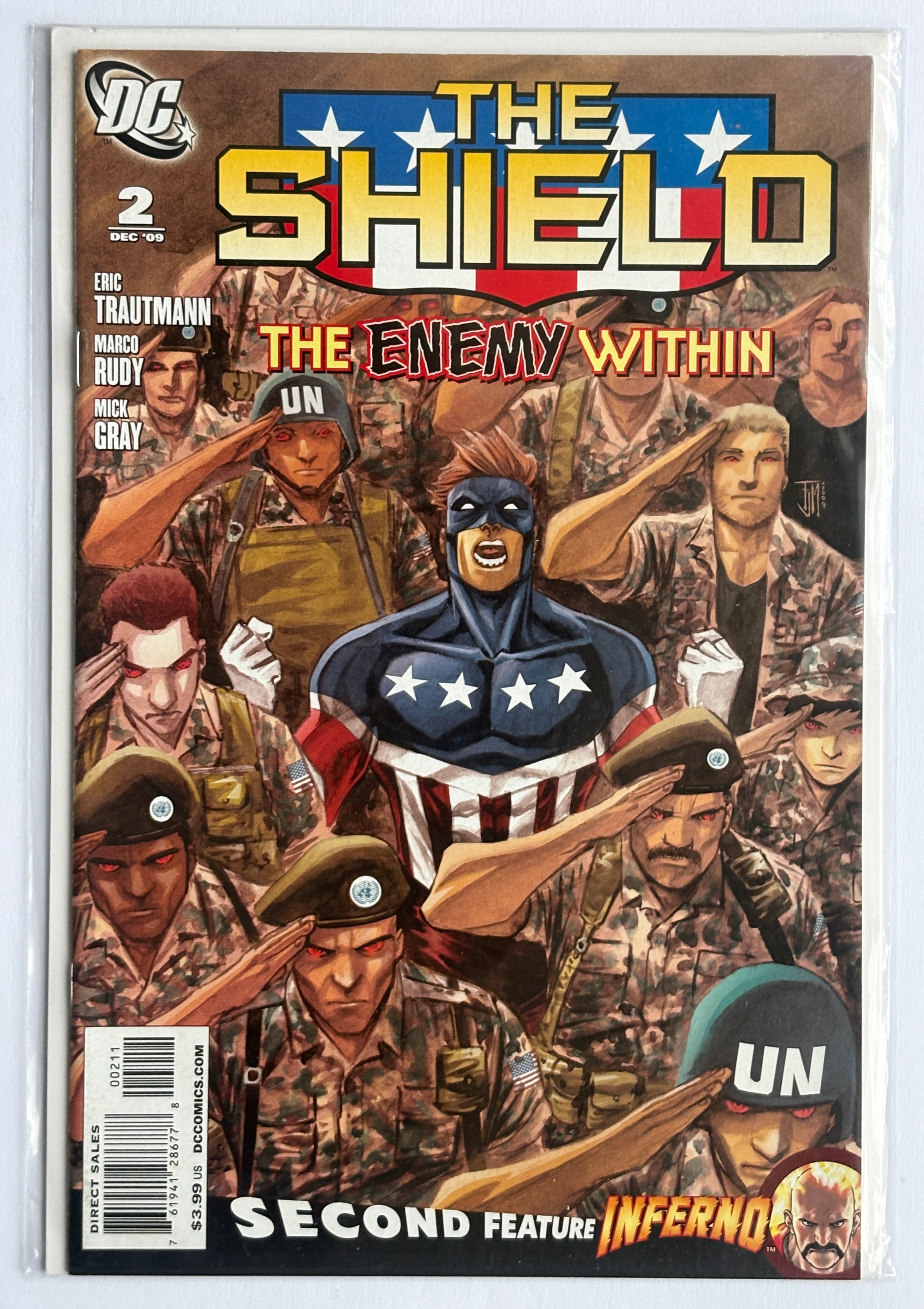 The Shield #2 - 1st Printing - DC Comics December 2009 VF/NM 9.0