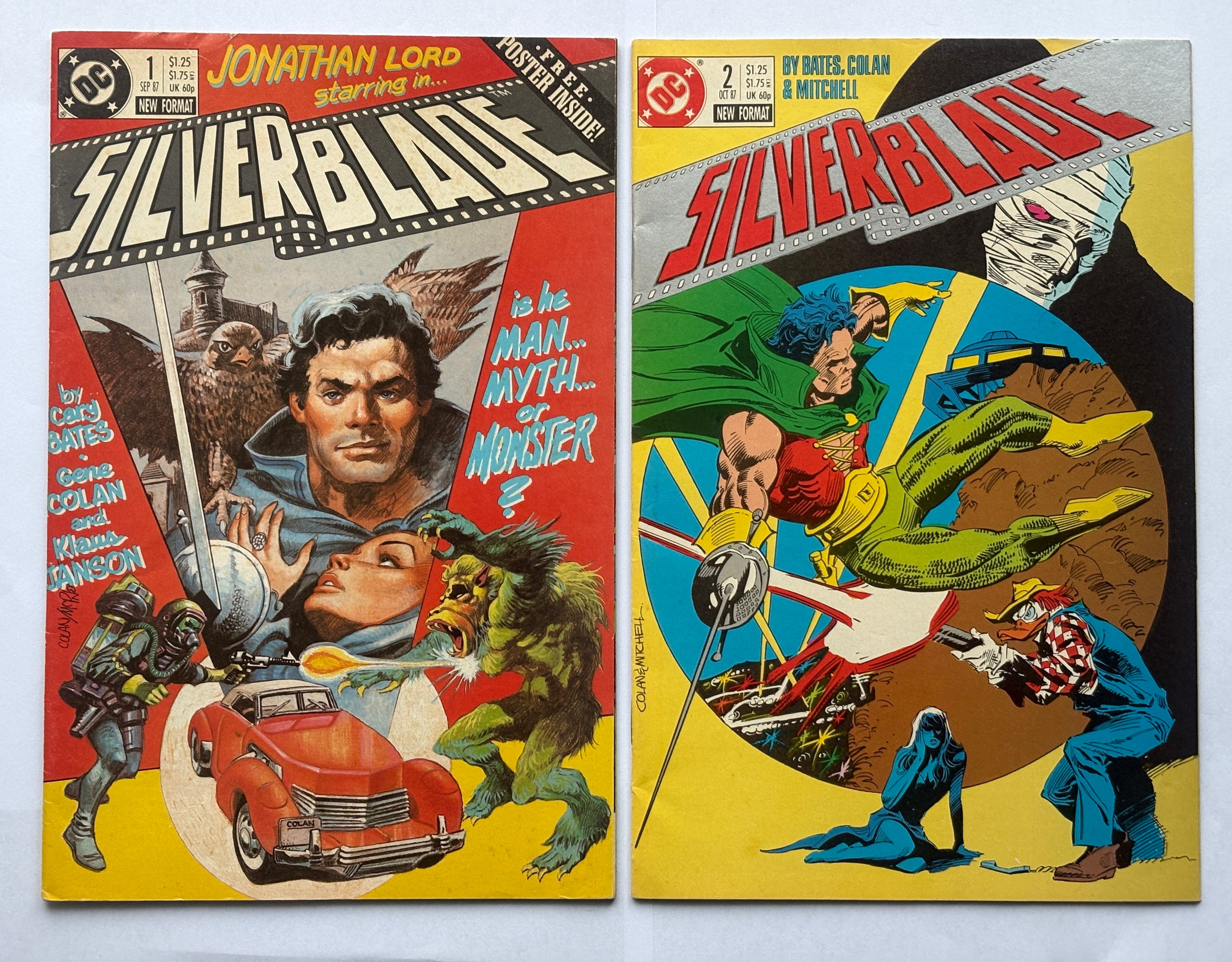 Jonathan Lord starring in Silverblade #1 & 2 DC Comics 1987 FN 6.0