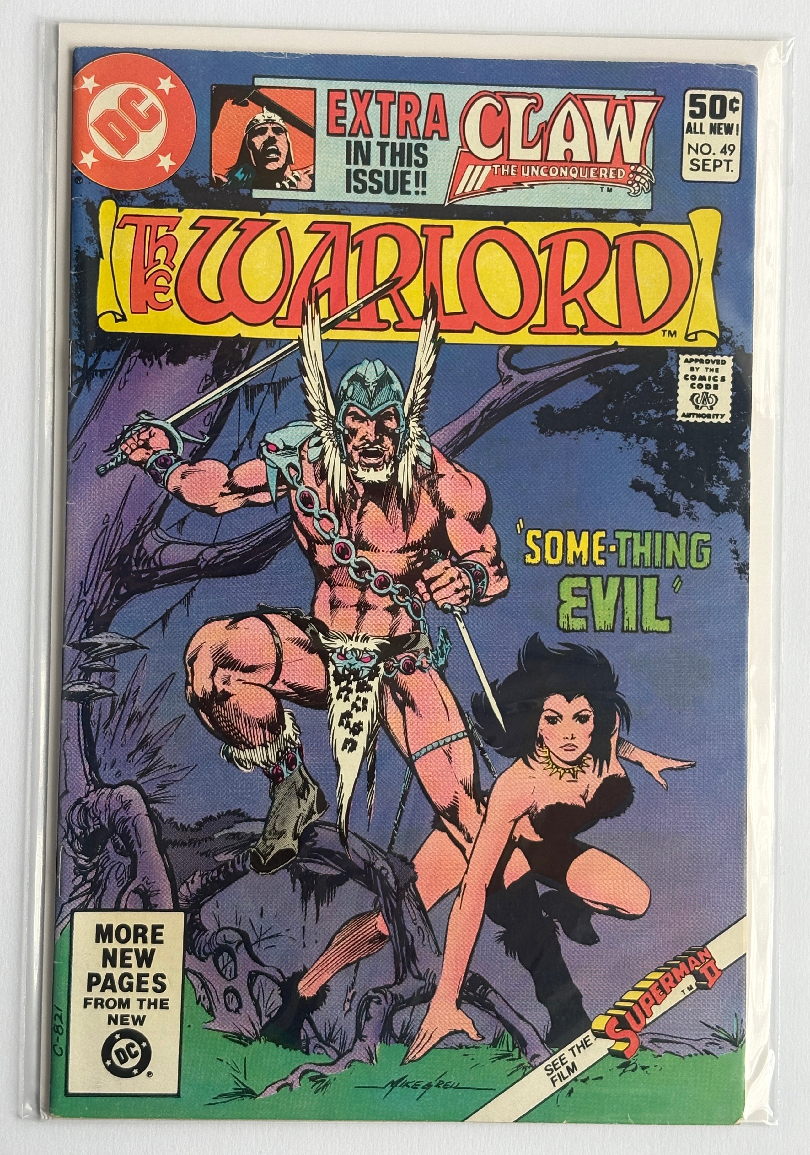 The Warlord #49 (Claw the Unconquered Extra) DC Comics September 1981 F/VF 7.0