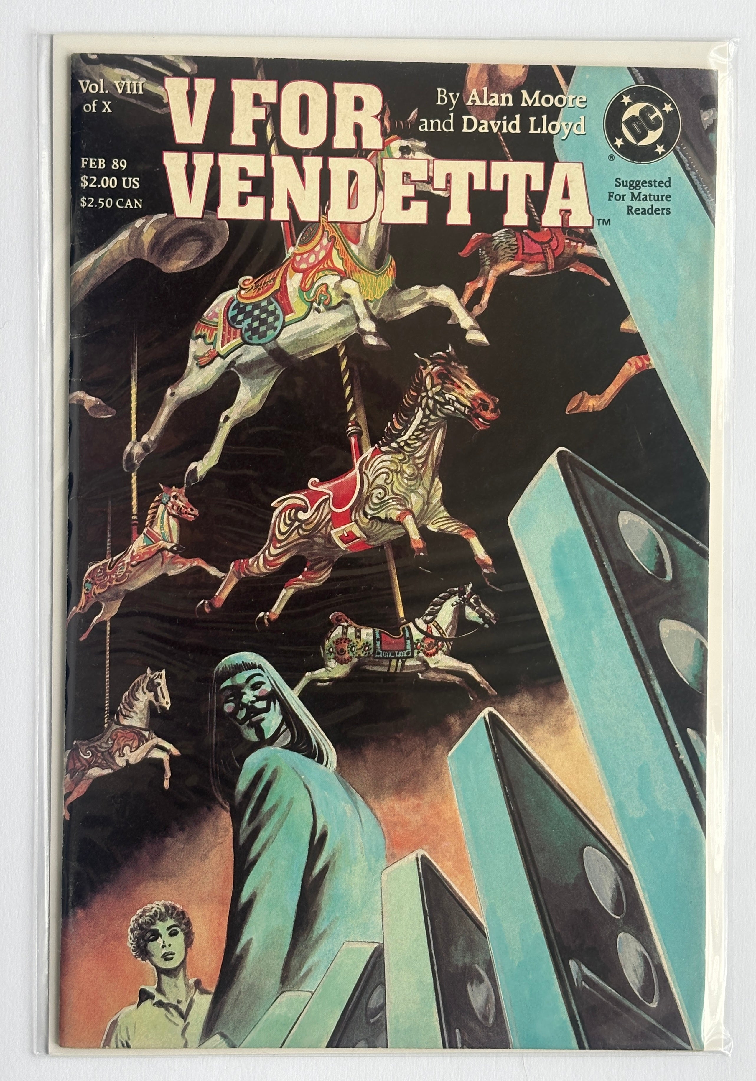 V for Vendetta #8 - Alan Moore David Lloyd DC Comics February 1989 F/VF 7.0