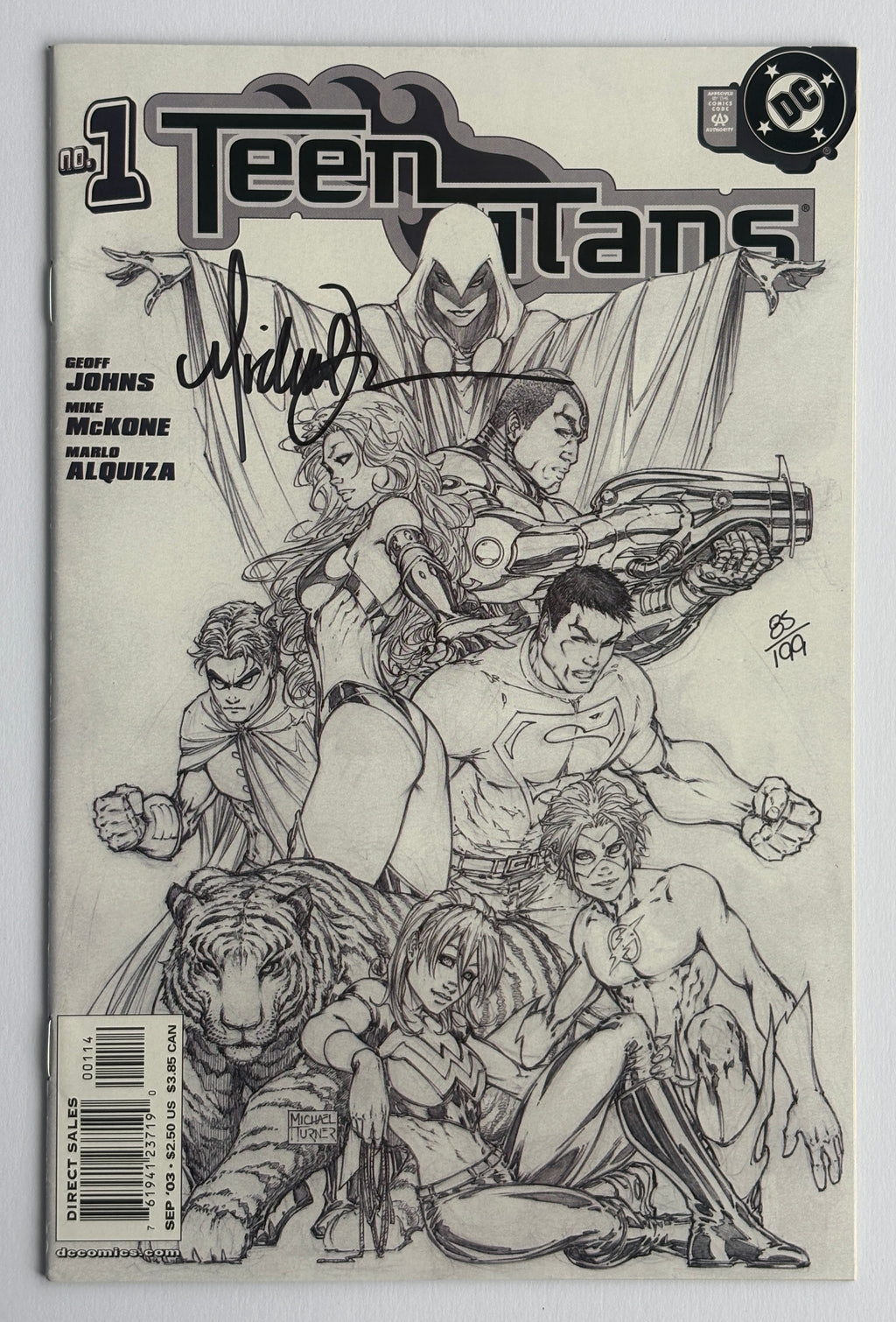 Teen Titans #1 - Sketch Cover Signed Michael Turner DF Limited to 199 VF 8.0