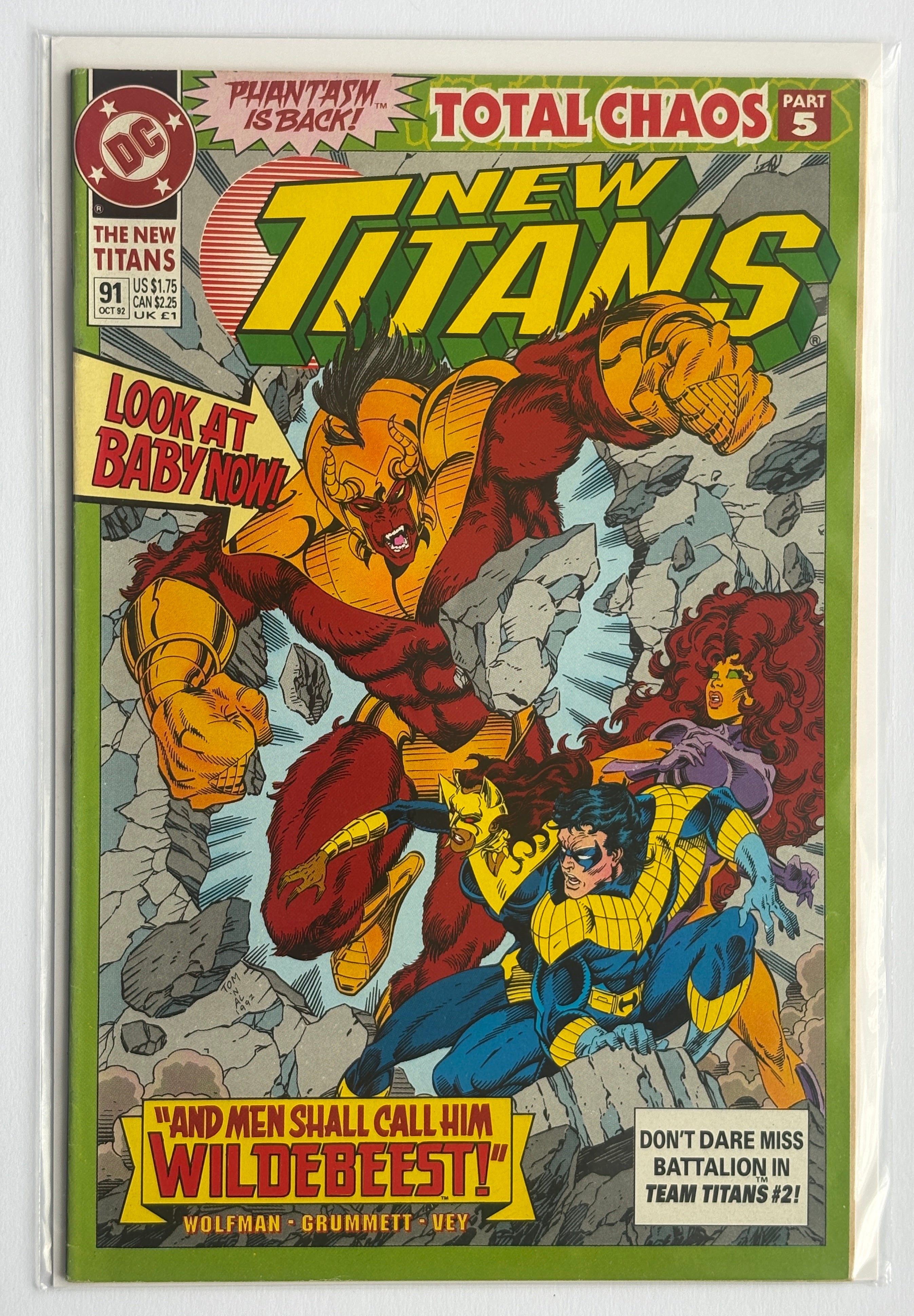 The New Titans #91 - 1st Printing - DC Comics October 1992 F/VF 7.0