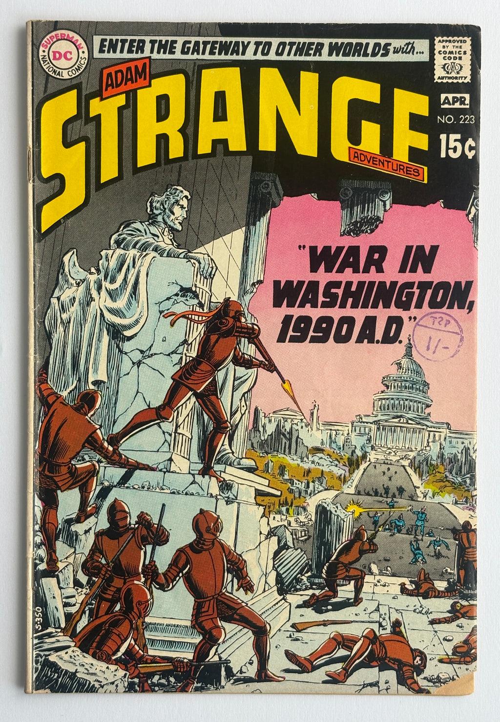Strange Adventures #223 Adam Strange War in Washington 1990AD April 1970 FN- 5.5
