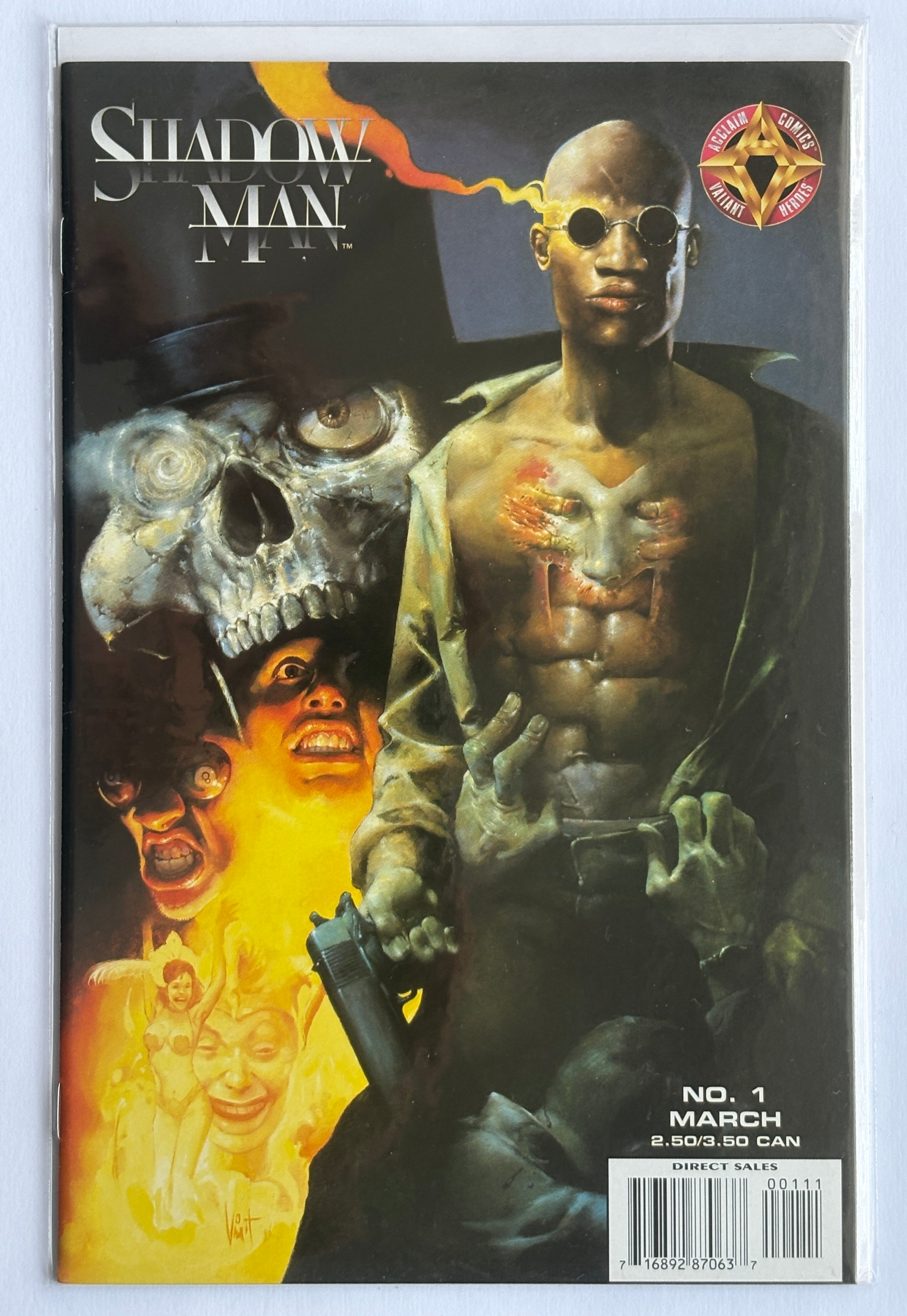 Shadow Man #1 - 1st Printing Garth Ennis Acclaim Comics March 1997 VF+ 8.5