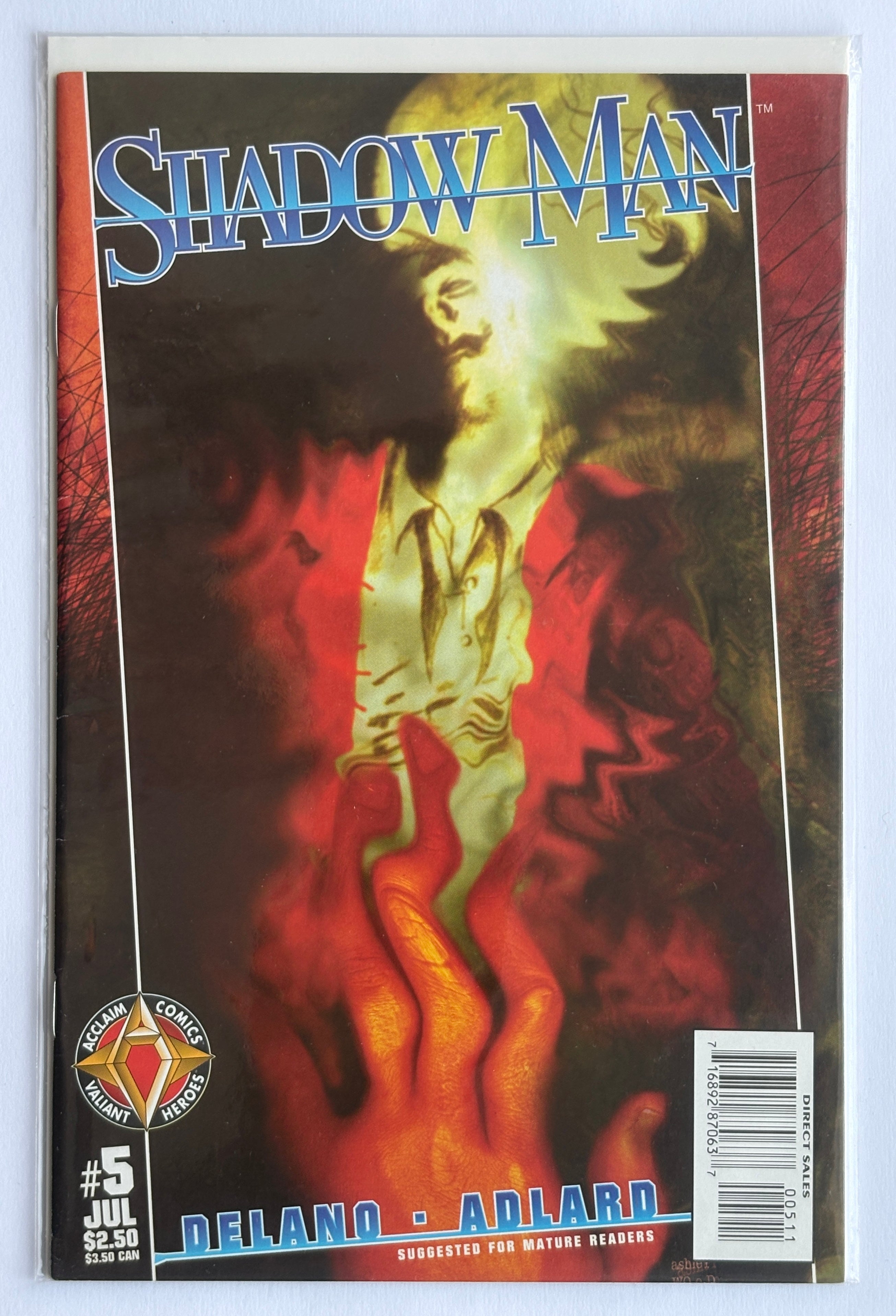 Shadow Man #5  - 1st Printing Garth Ennis Acclaim Comics July 1997 FN 6.0