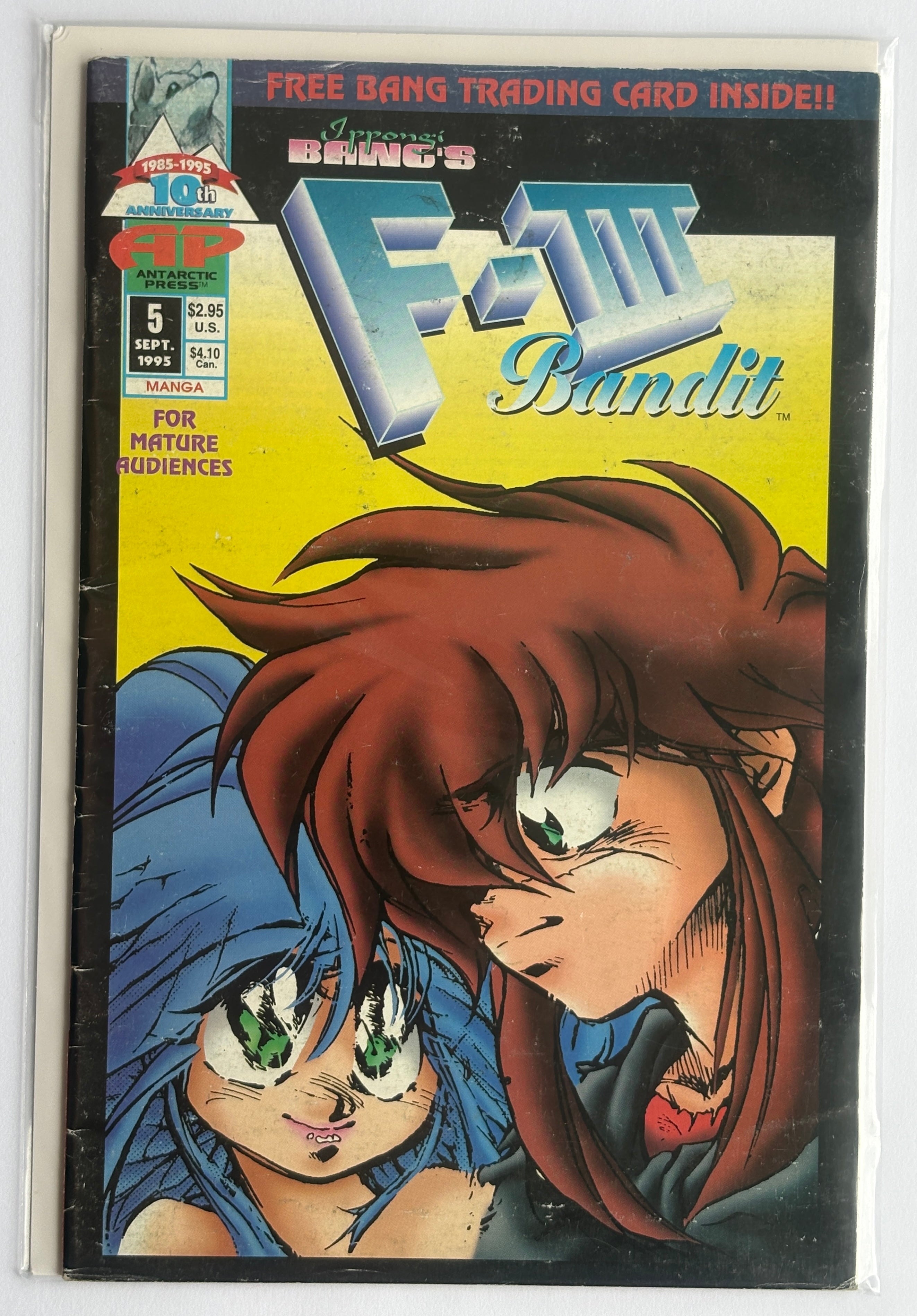 F-III Bandit #5 - 1st Printing with Trading Card Antarctic Press 1995 VG/FN 5.0