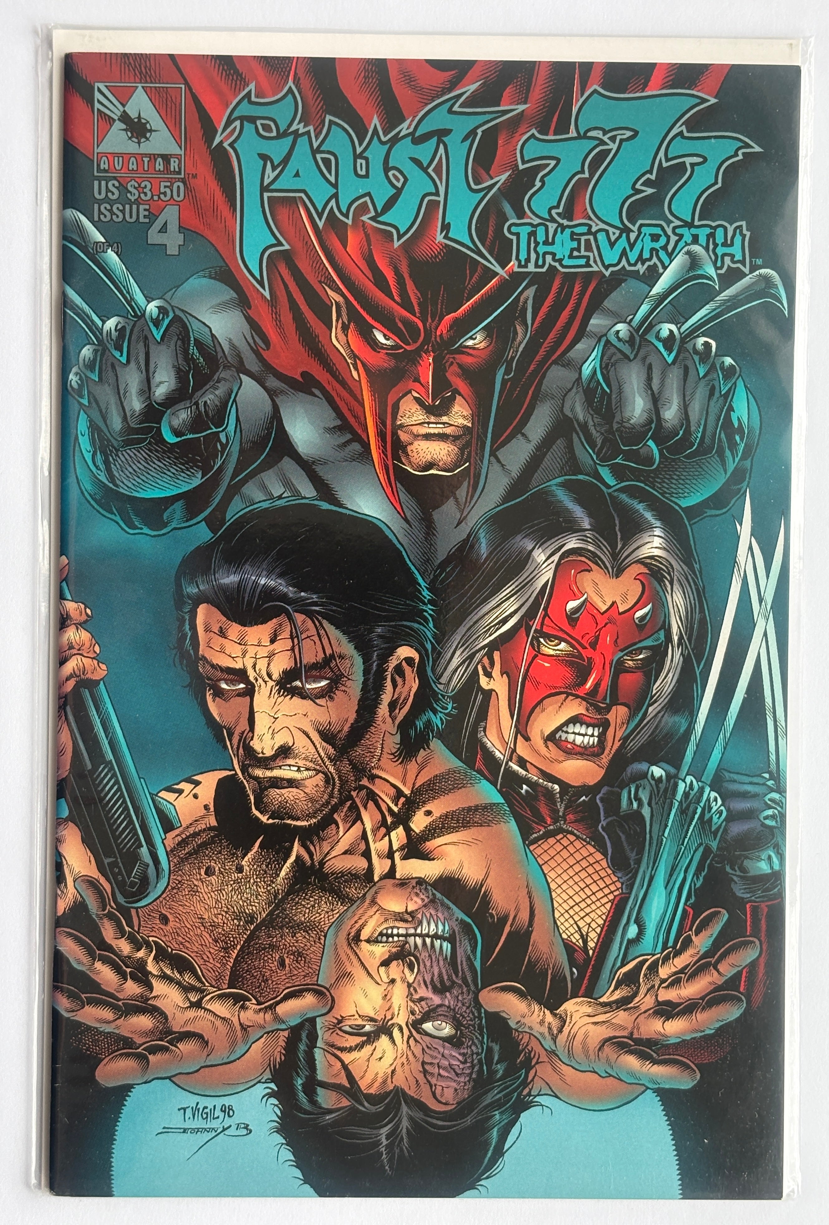 Faust 777 The Wrath "Darkness in Collision" #4 Avatar Press May 1999 VF 8.0
