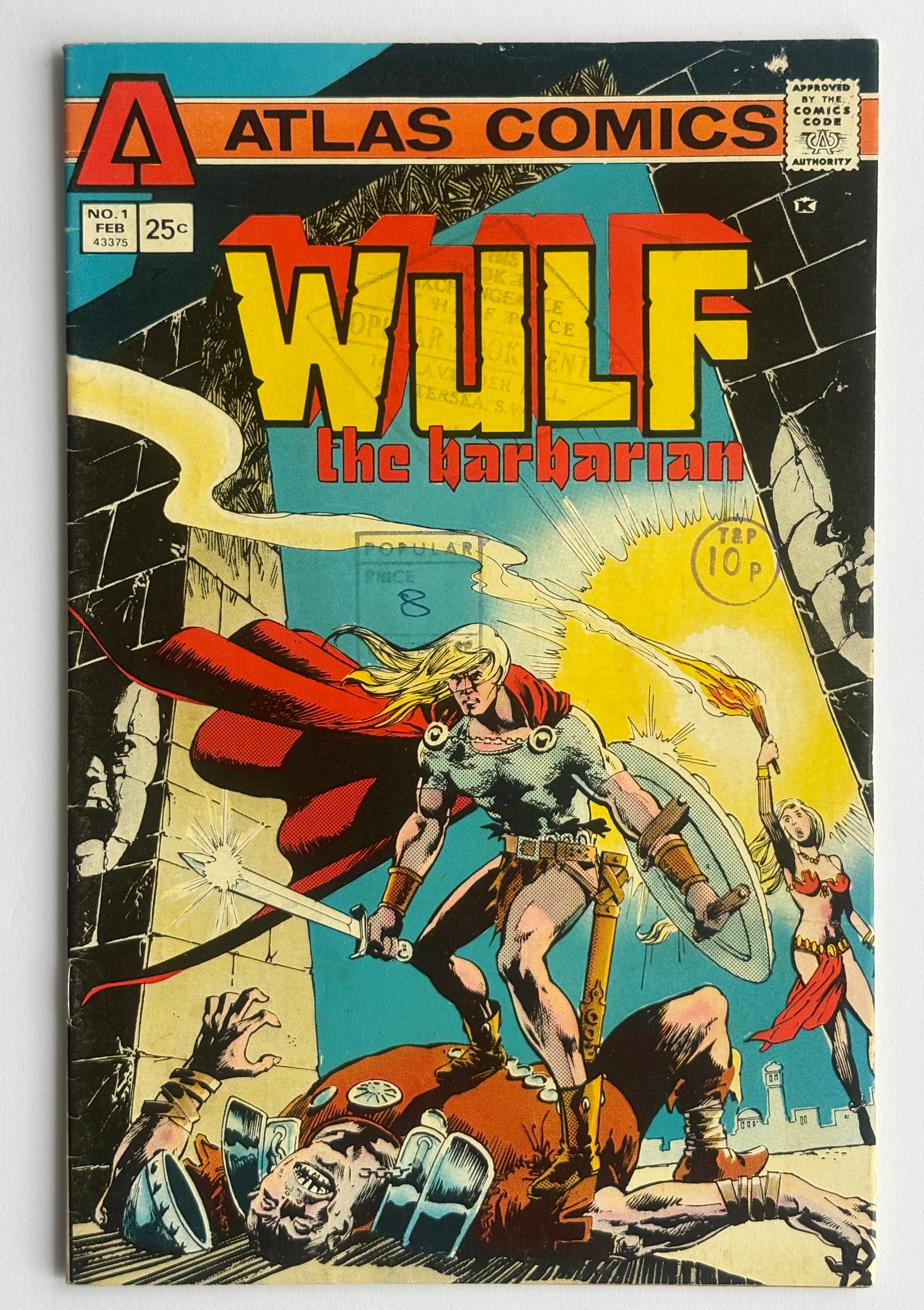 Wulf the Barbarian #1 to 4 Complete Set (4 Comics) Atlas 1975 VG 4.0